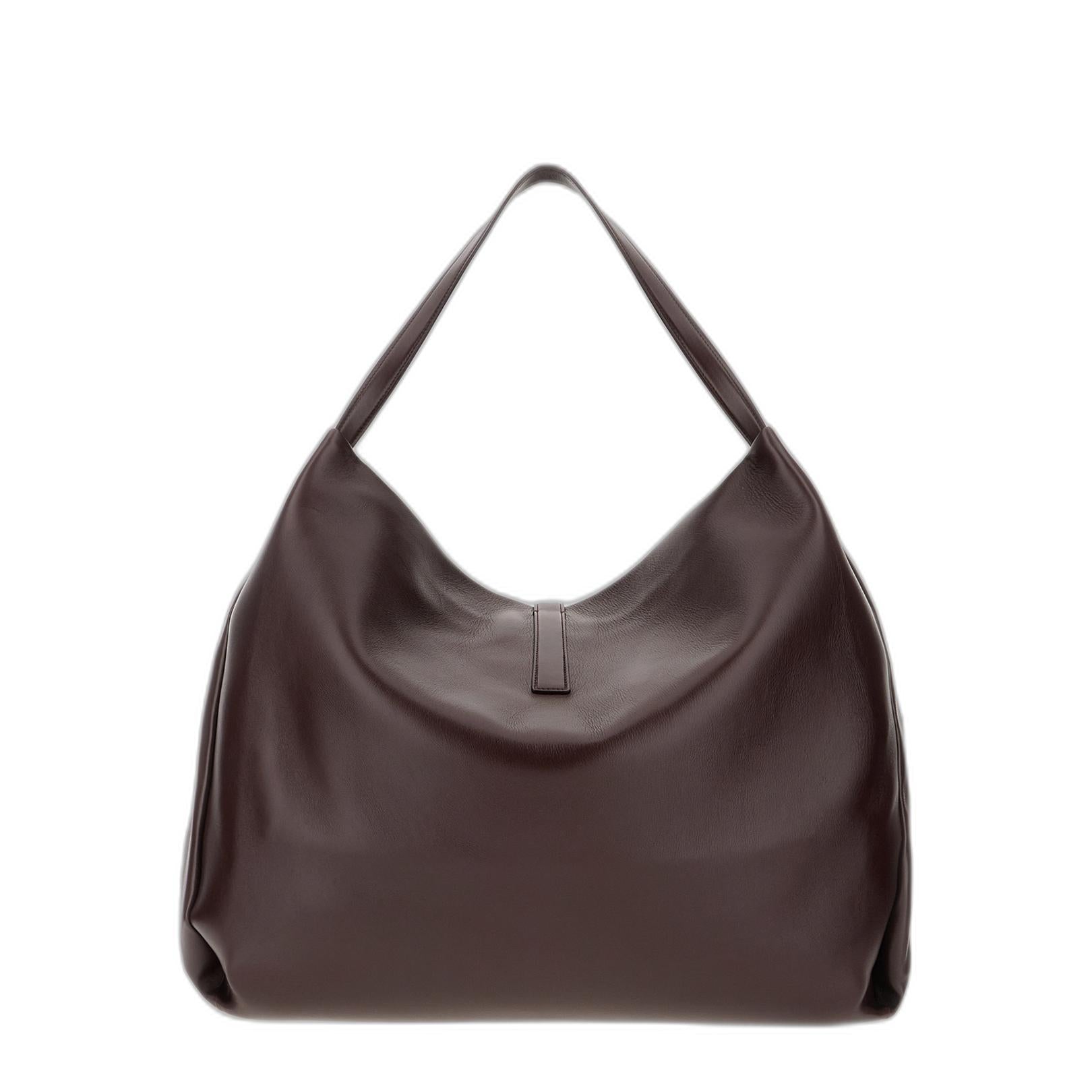Aubergine Leather Shopping Bag - Image 3