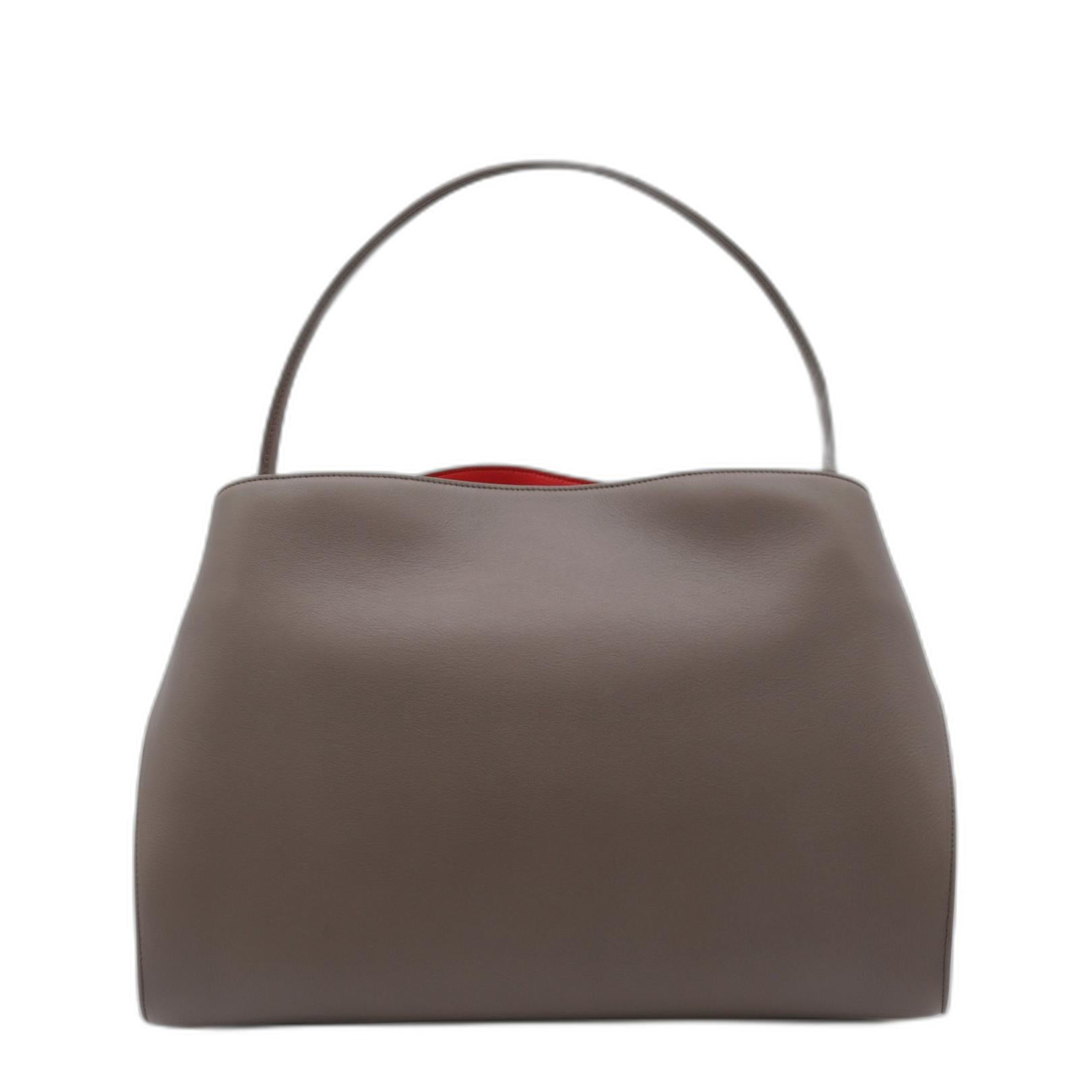 Ferragamo Brown Calf Leather Top Handle Bag - Image 3