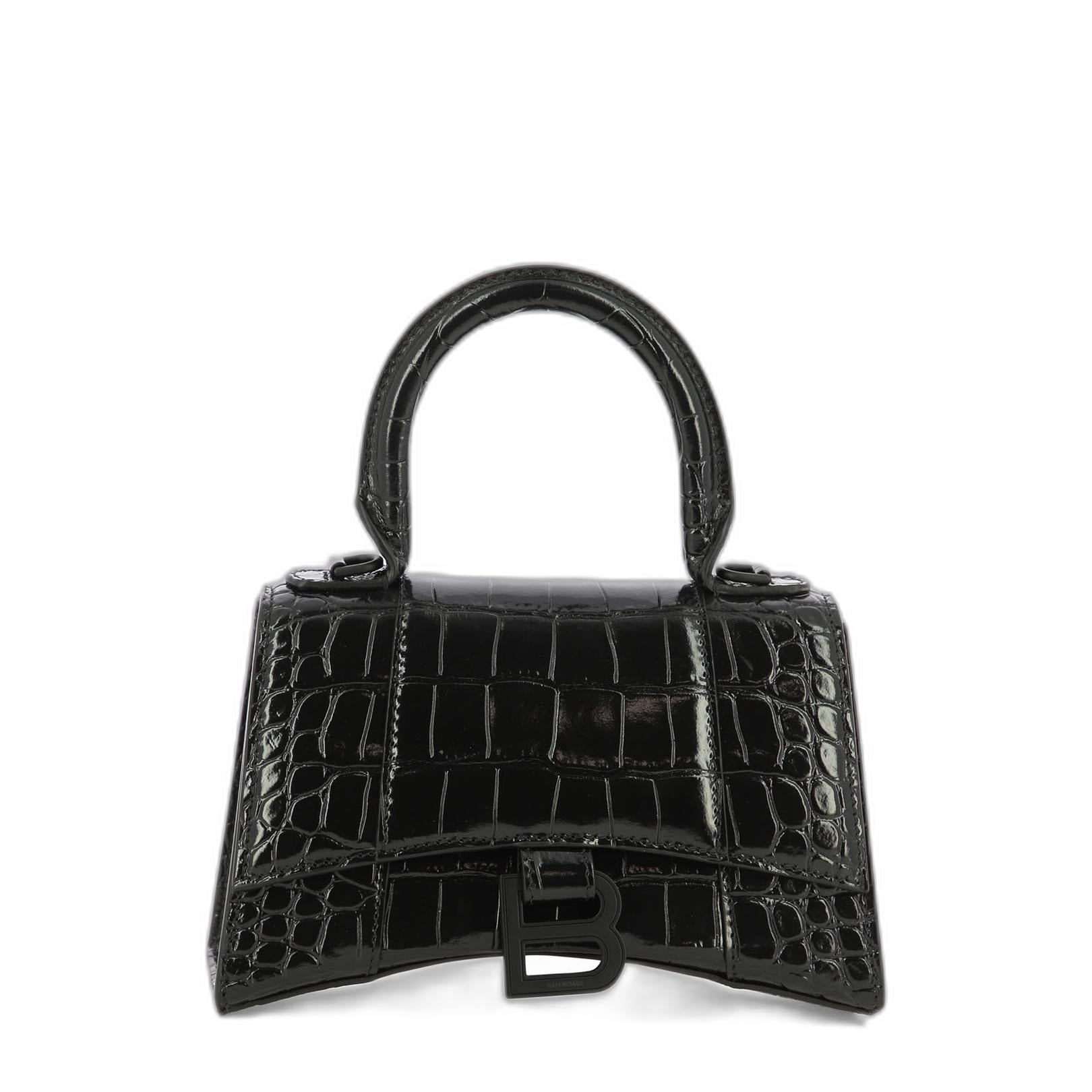 Hourglass Xs Handbag Crocodile Embossed - Image 3