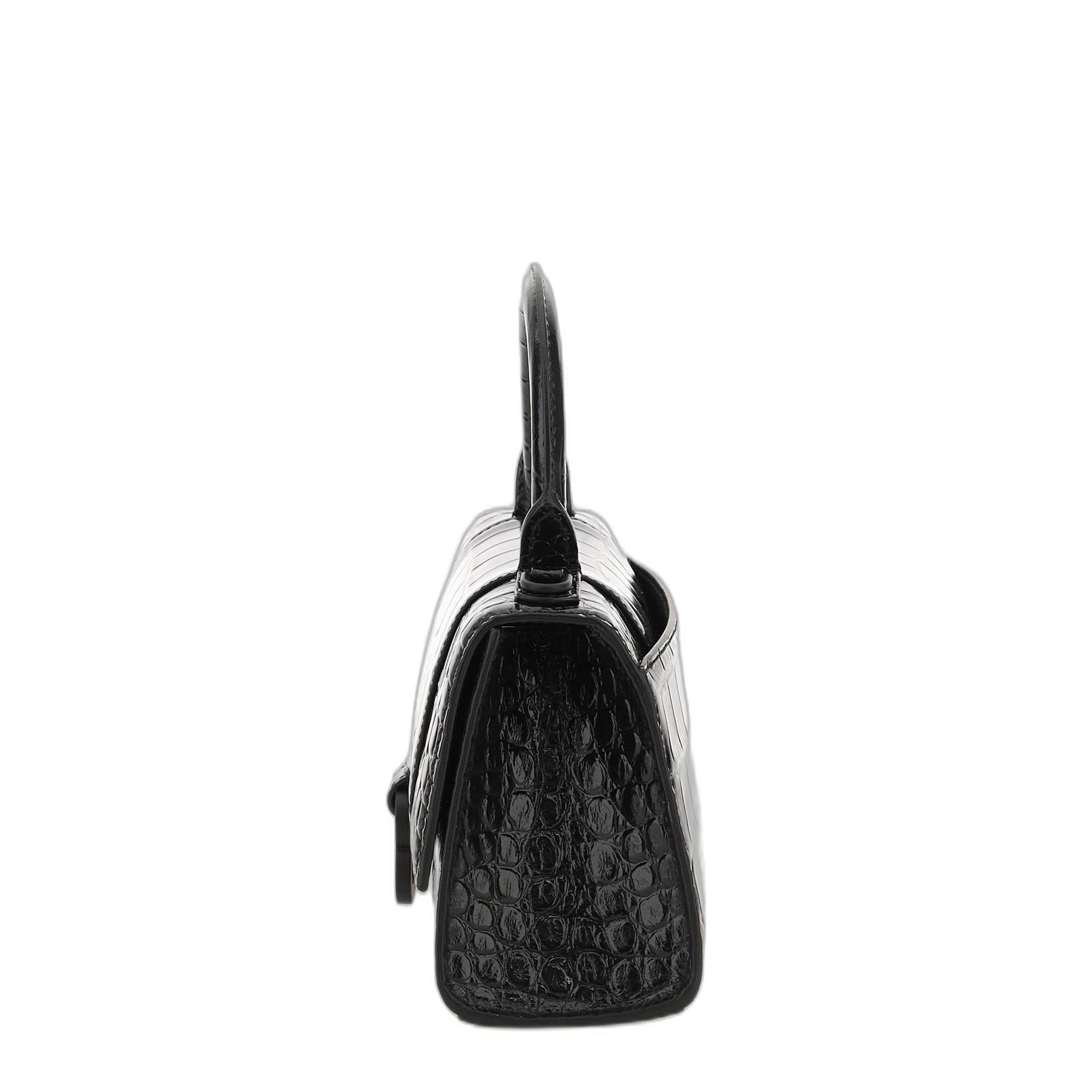 Hourglass Xs Handbag Crocodile Embossed - Image 9