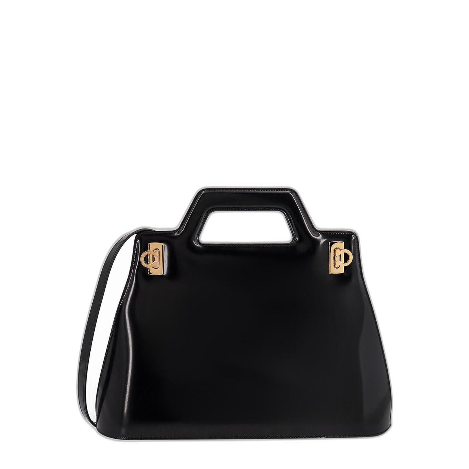 Wanda Leather Tote Bag in Black - Image 1