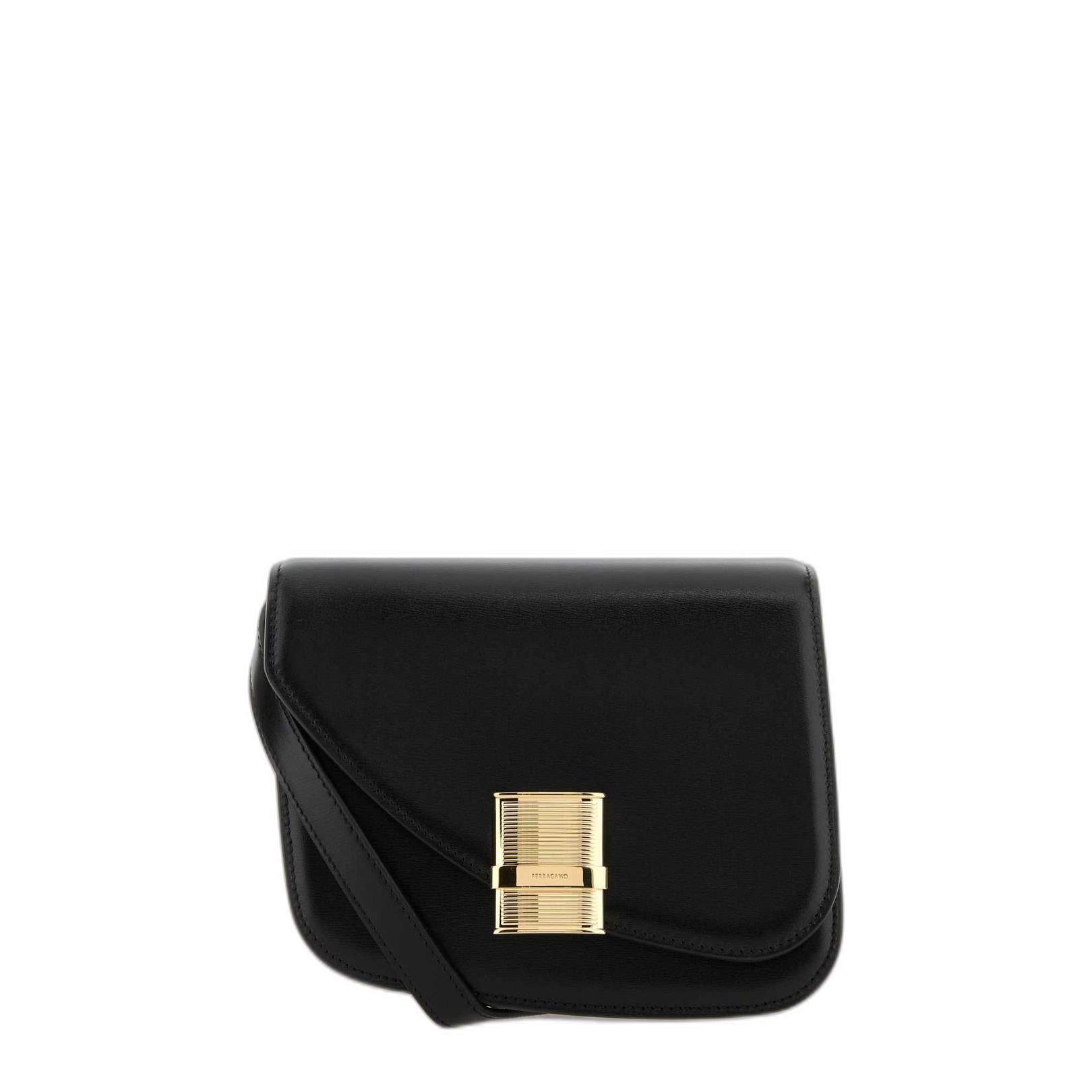Ferragamo Black Leather Crossbody Bag - Image 1