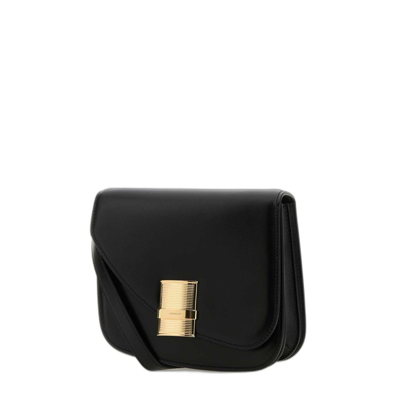 Oyster Leather Crossbody - Black - Image 2