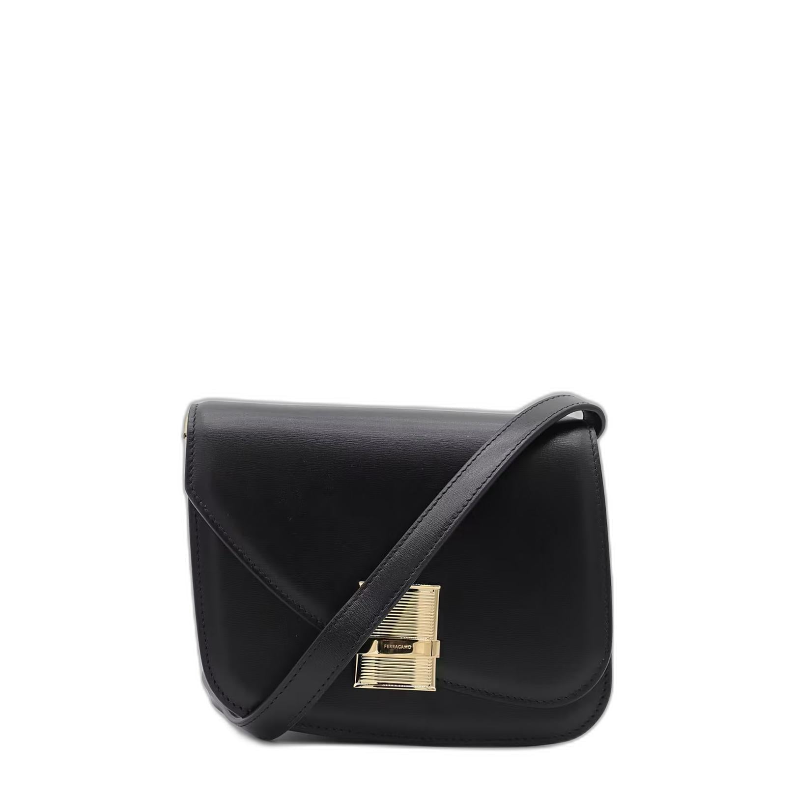 Oyster Leather Crossbody - Black - Image 3