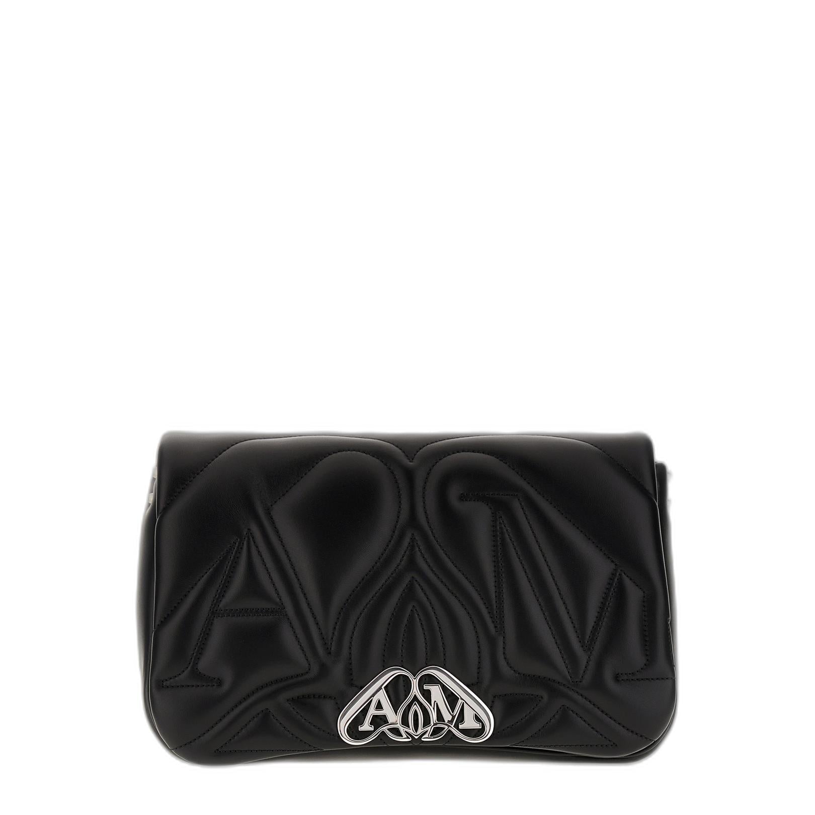 The Seal Lambskin Shoulder Bag - Black - Image 3