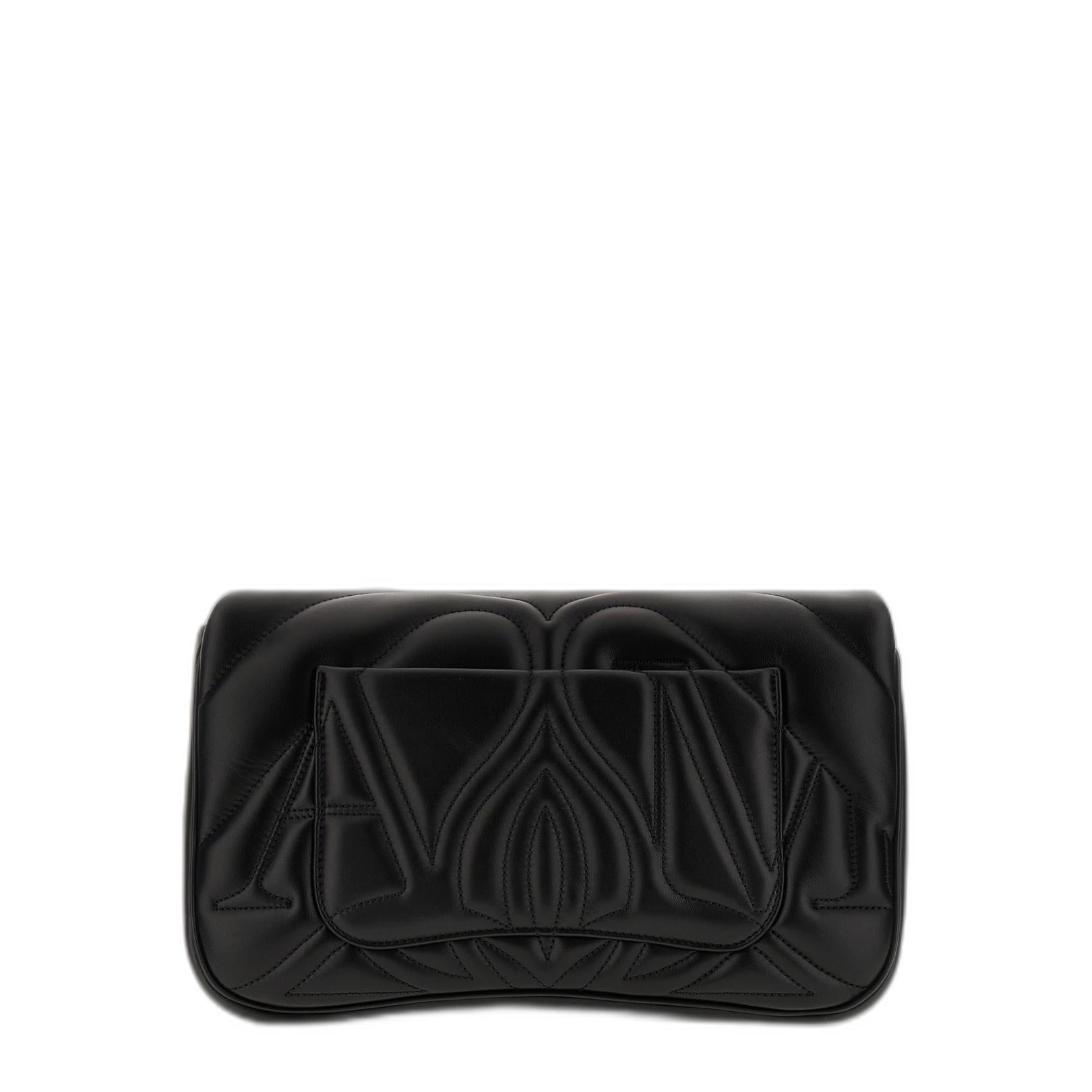 The Seal Lambskin Shoulder Bag - Black - Image 5
