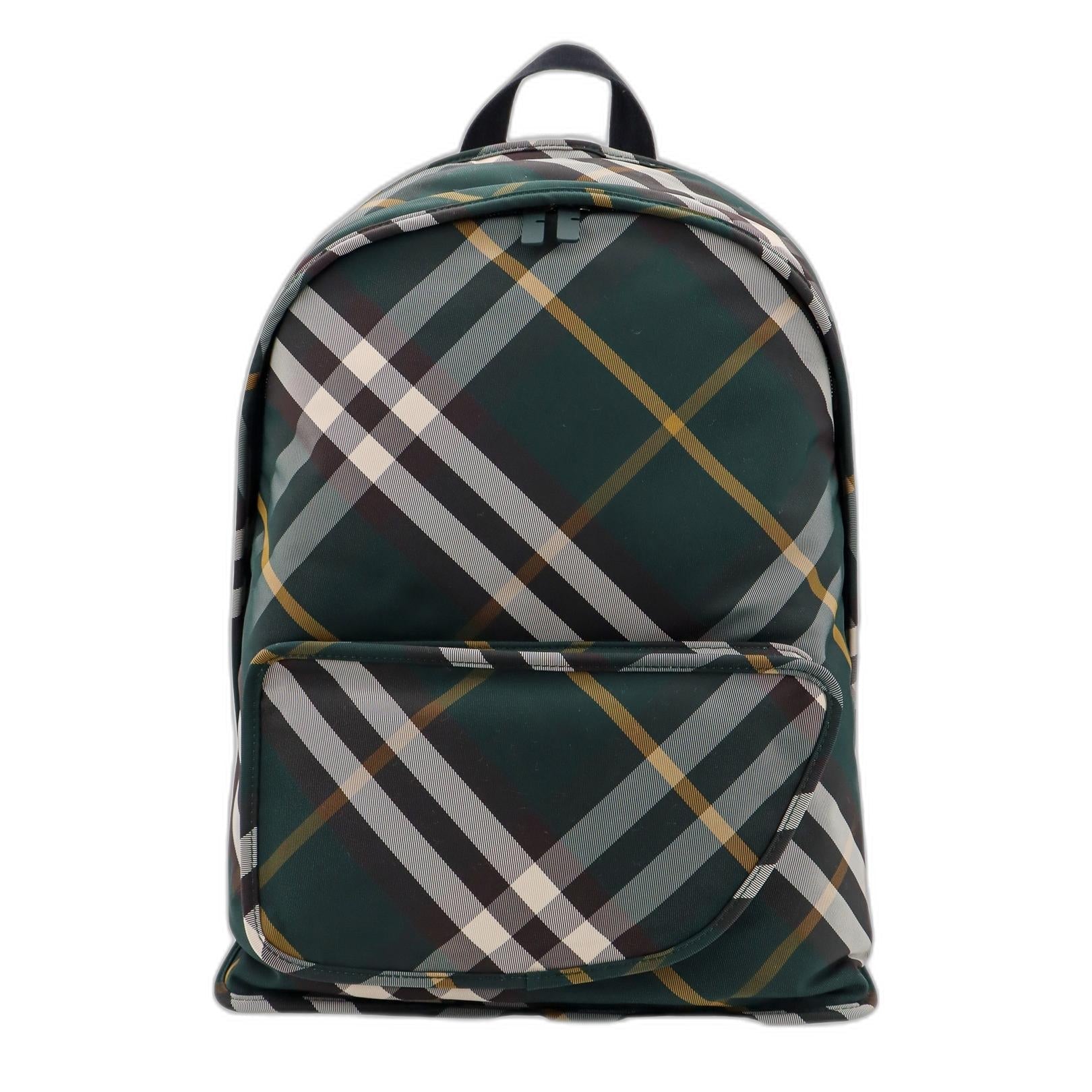 Shield Check Pattern Nylon Backpack - Image 1