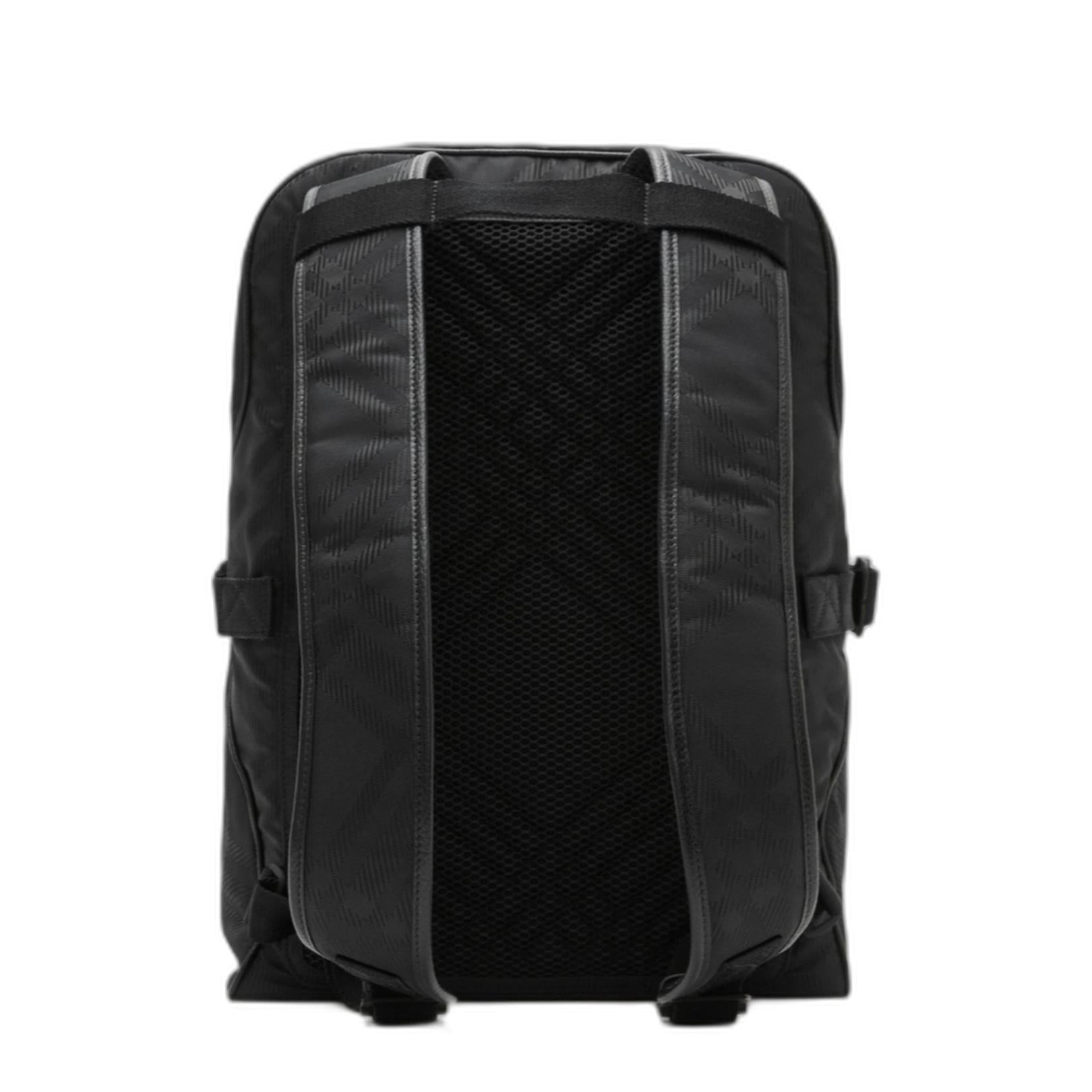 Check Jacquard Backpack in Black - Image 3
