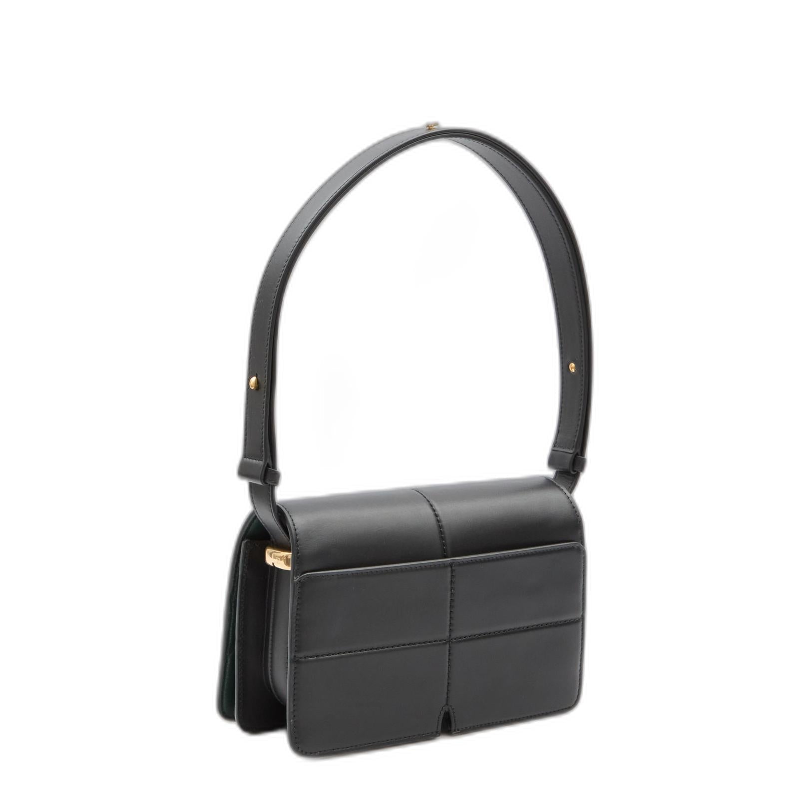 Snip Calfskin Shoulder Bag - Black - Image 2