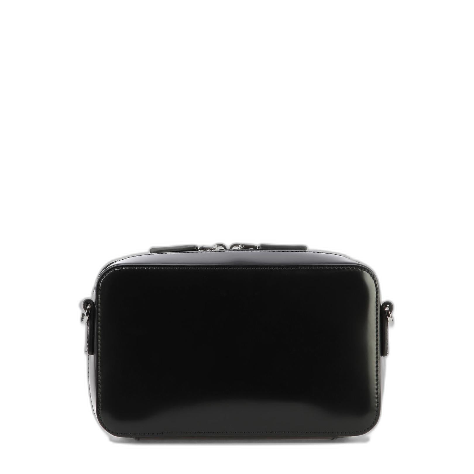 Black Leather Brique Crossbody Bag - Image 4