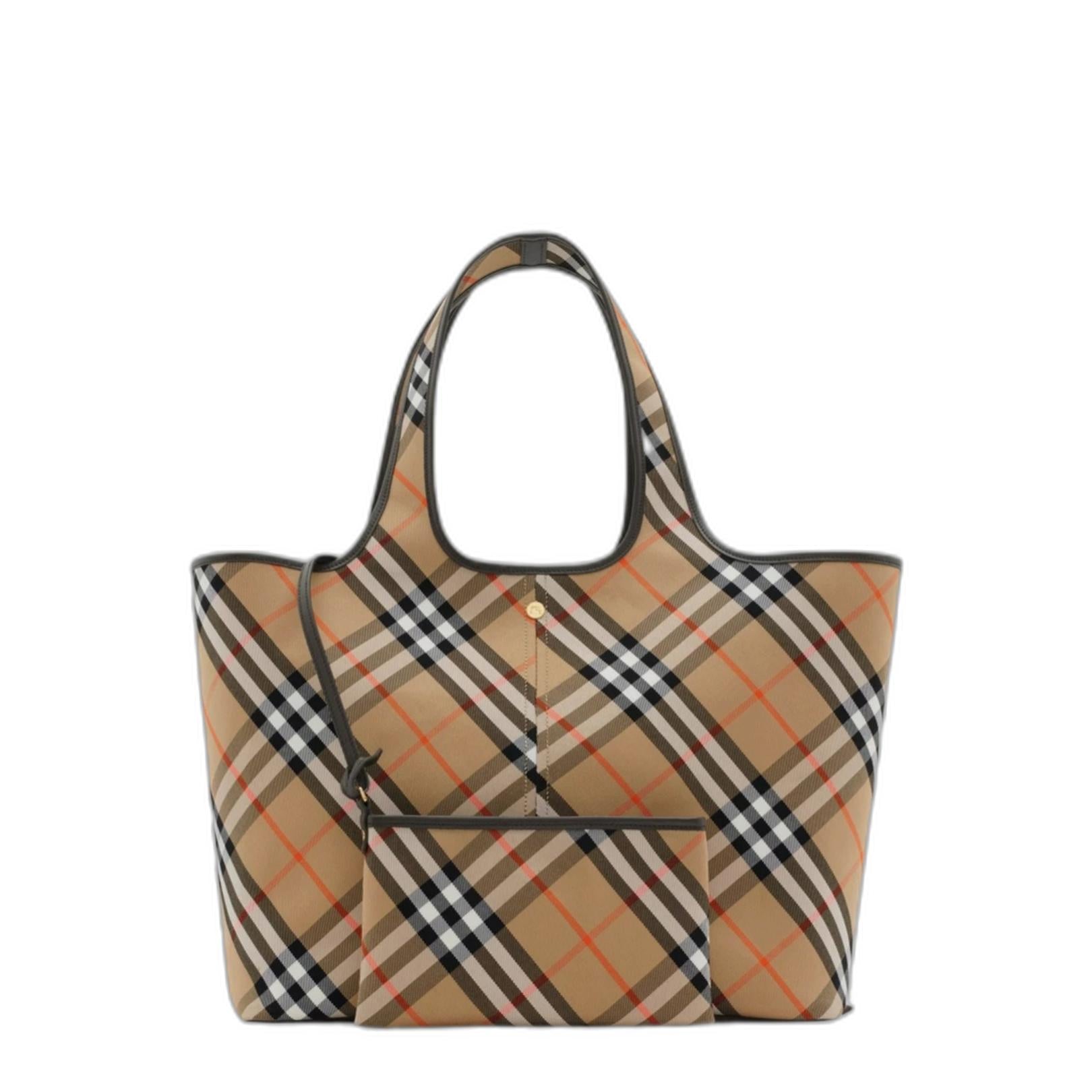 Medium Check Tote in Sand - Image 2