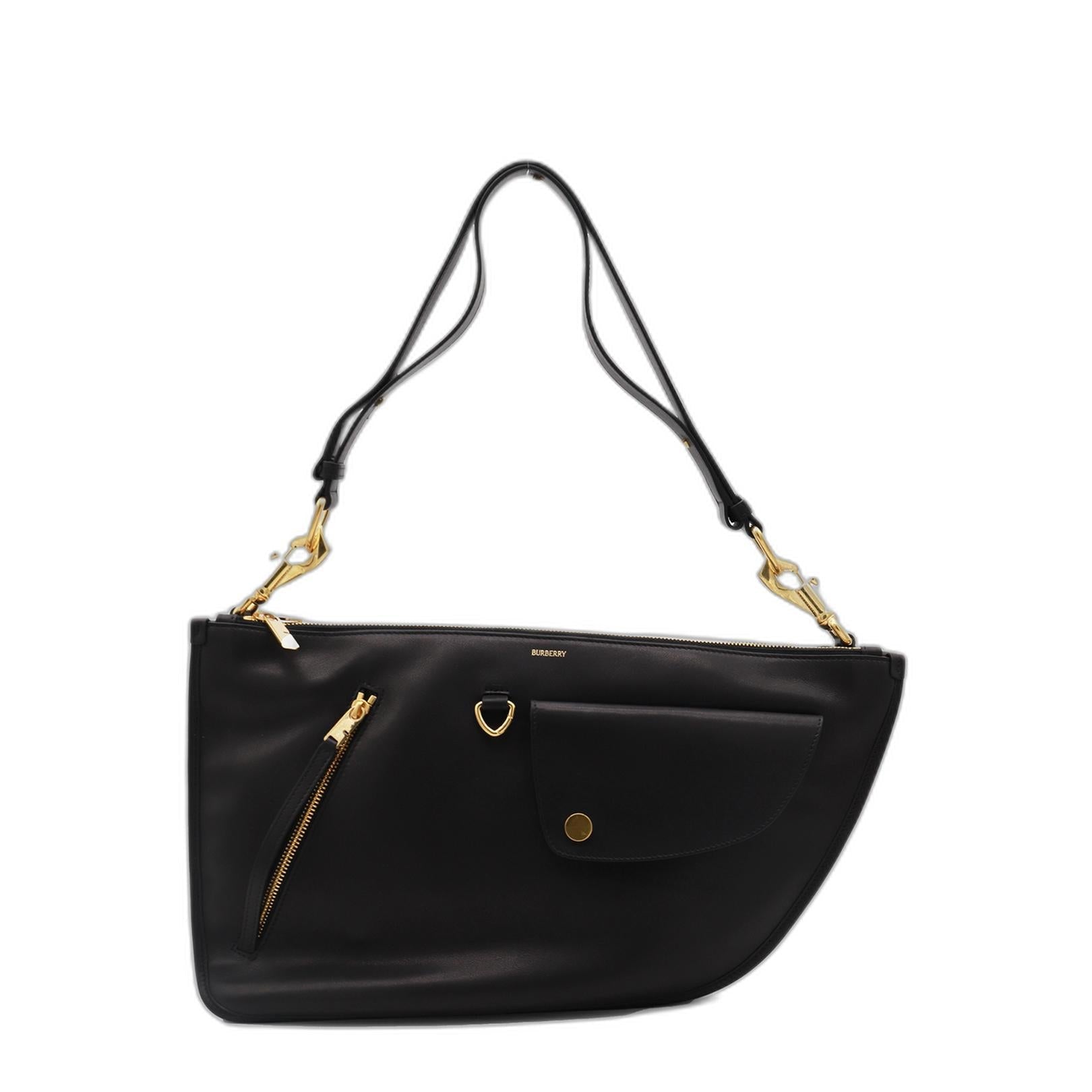 Black Leather Shoulder Bag - Image 1