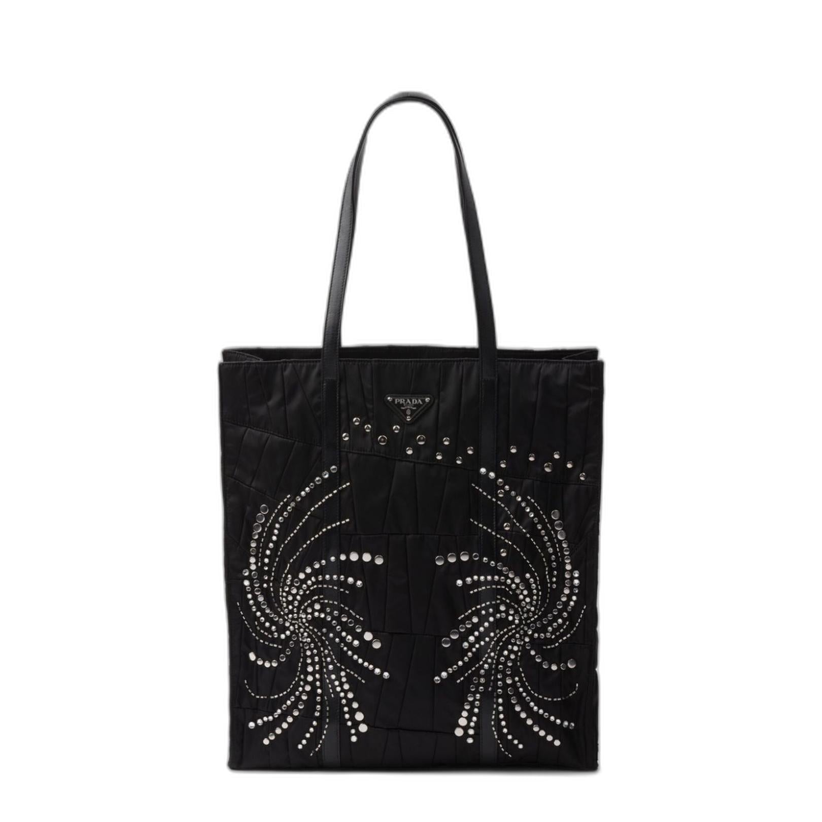 Black Re-Nylon Large Tote Bag - Image 1