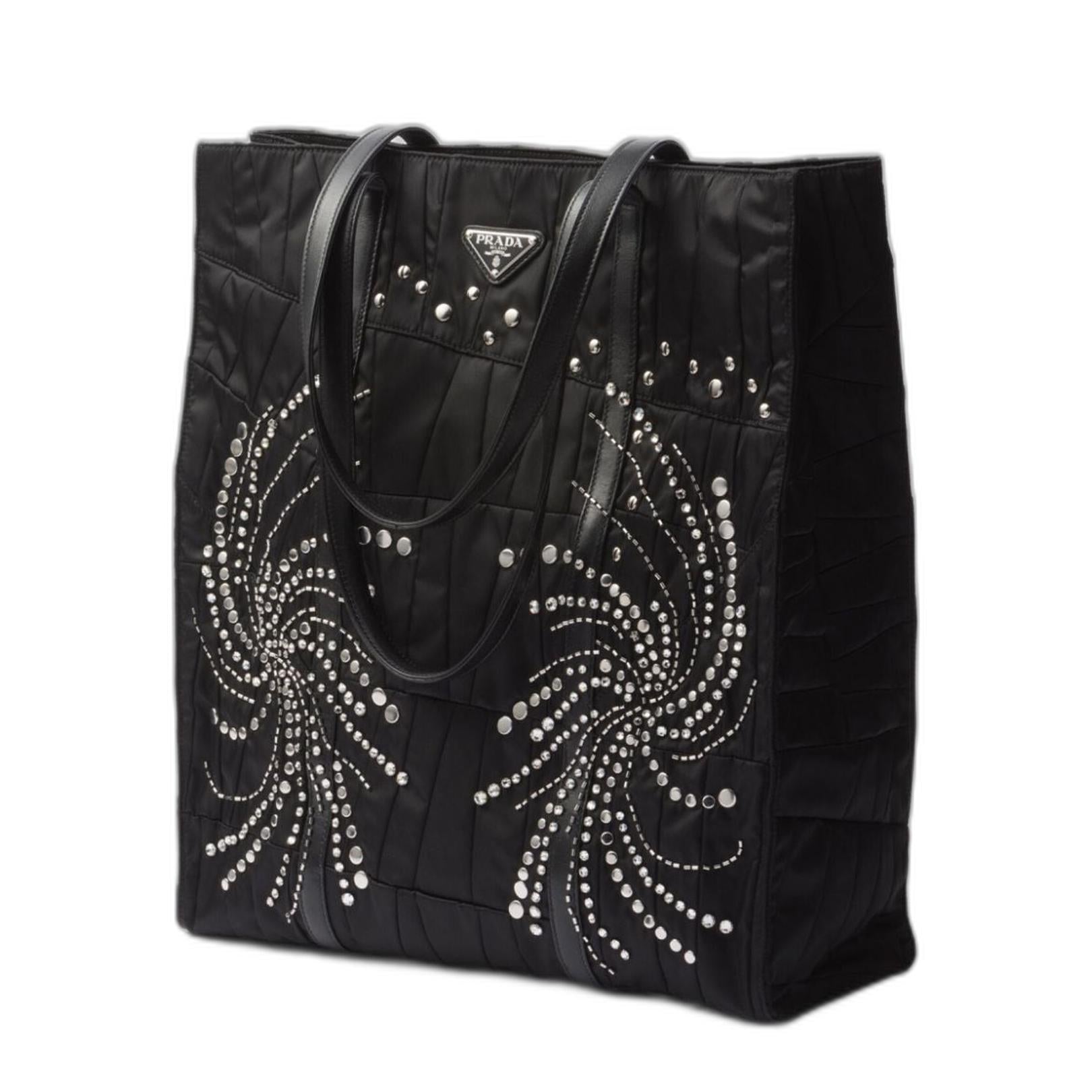 Black Re-Nylon Large Tote Bag - Image 3