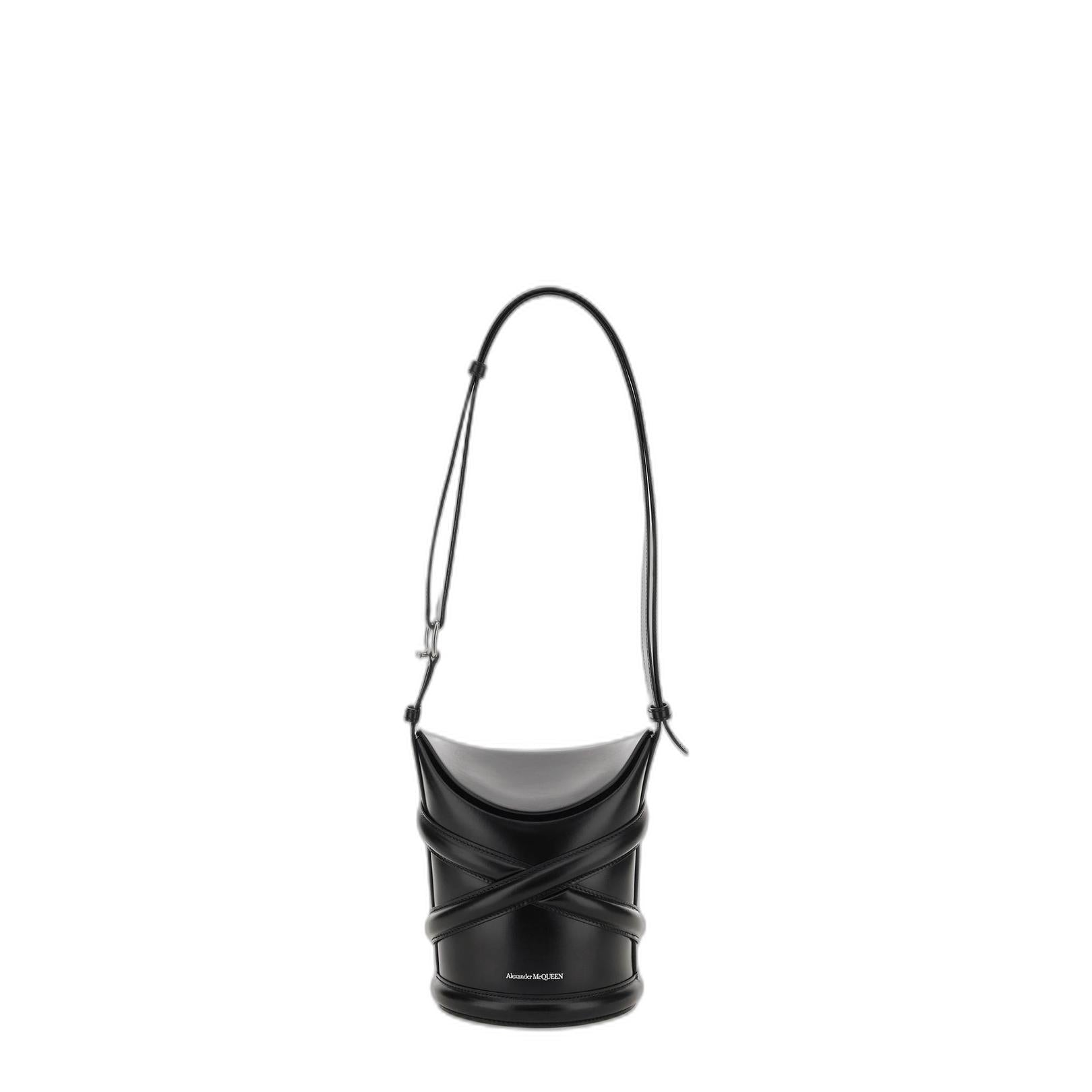 The Curve Leather Bucket Bag - Image 3