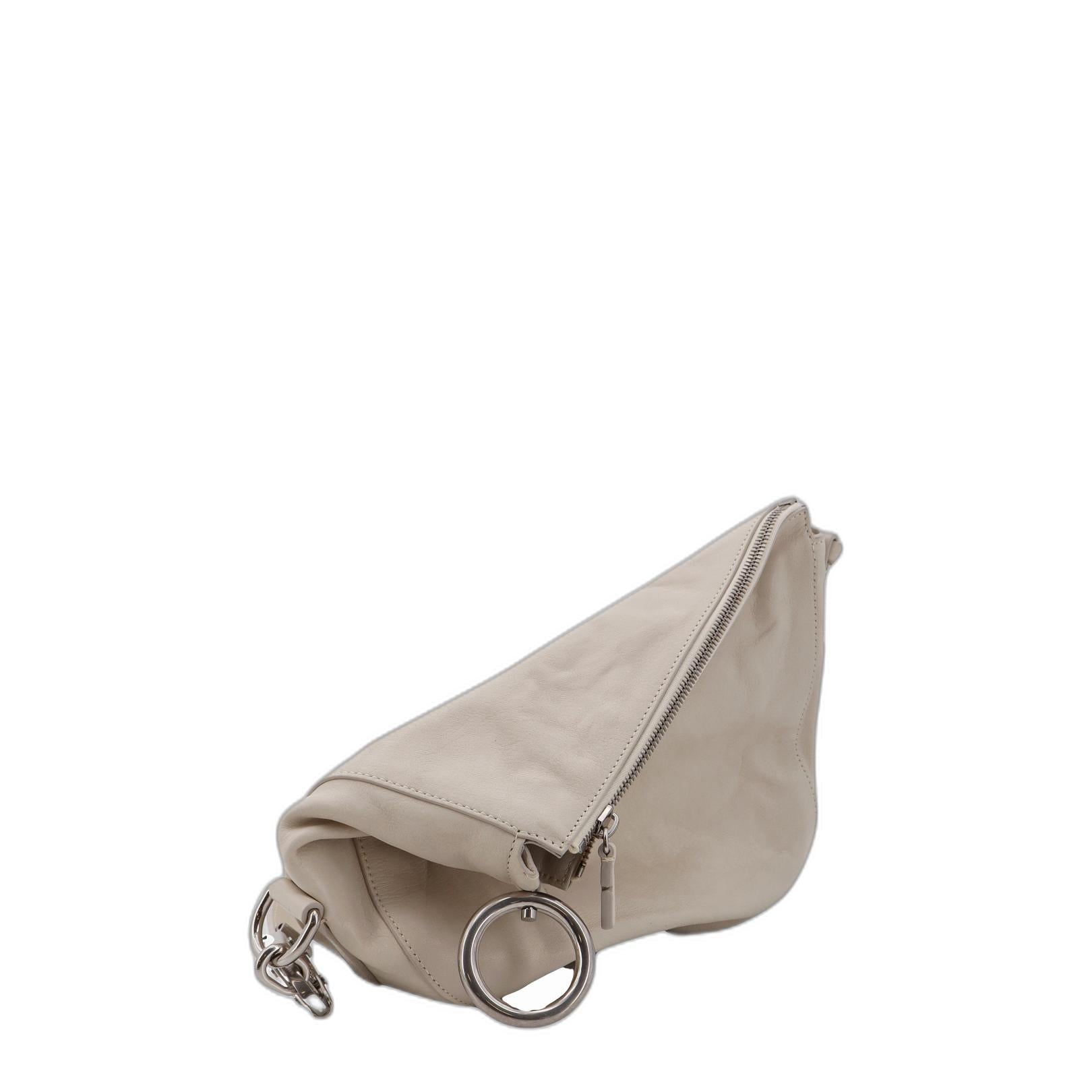 Small Calfskin Shoulder Bag - Light and natural (cream white/beige) - Image 3