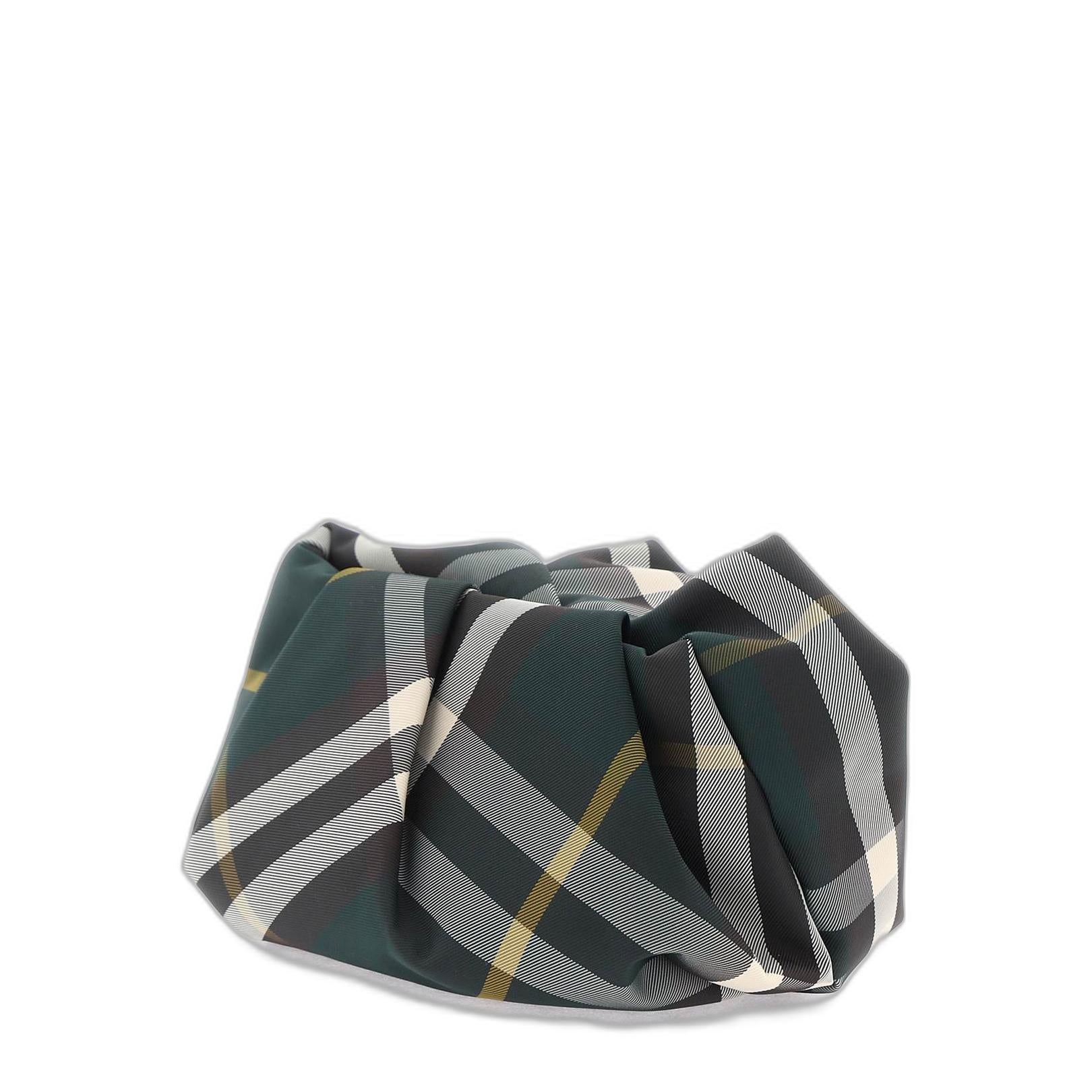Rose Check Medium Polyamide Clutch - Green - Image 1