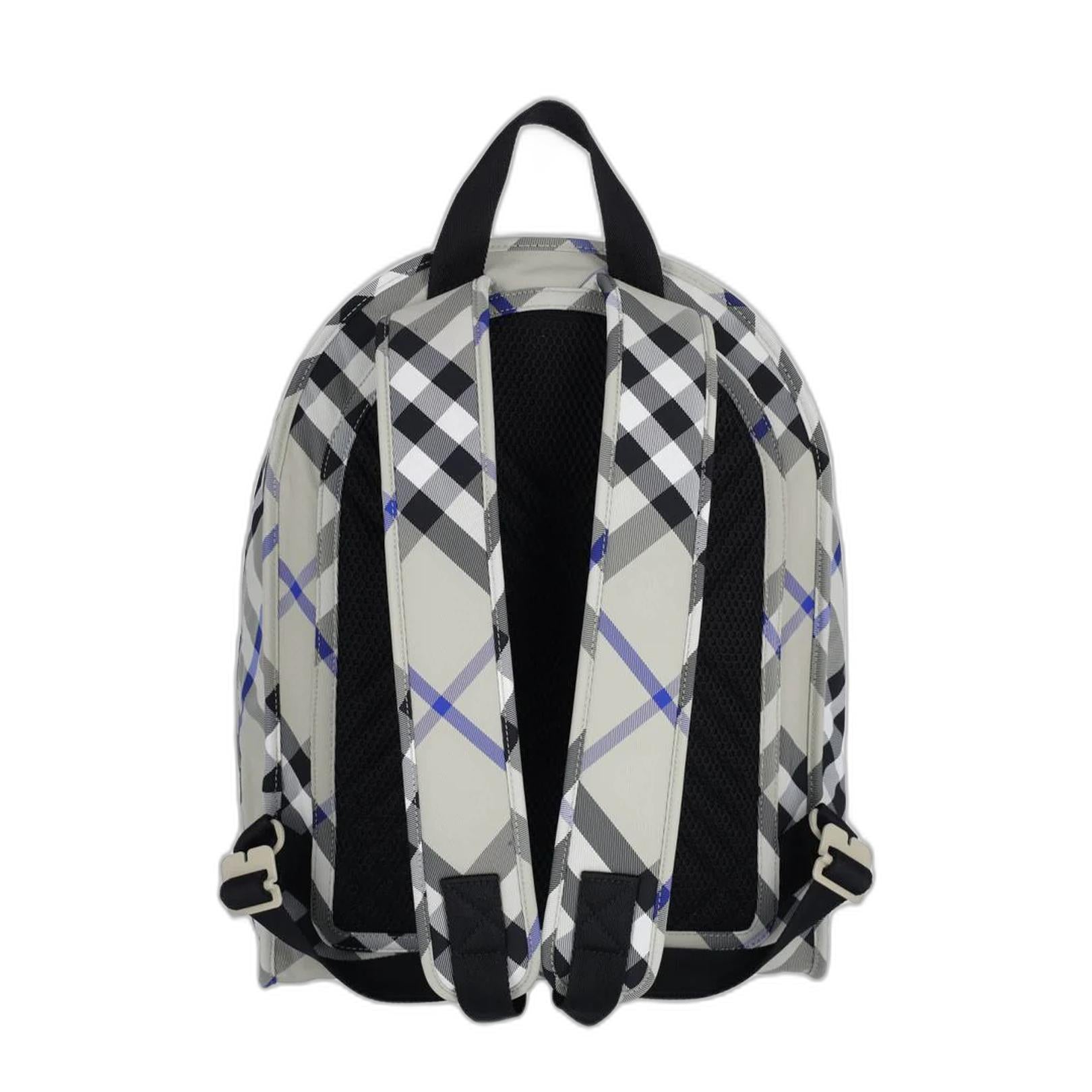 Shield Check Pattern Nylon Backpack - Khaki - Image 3