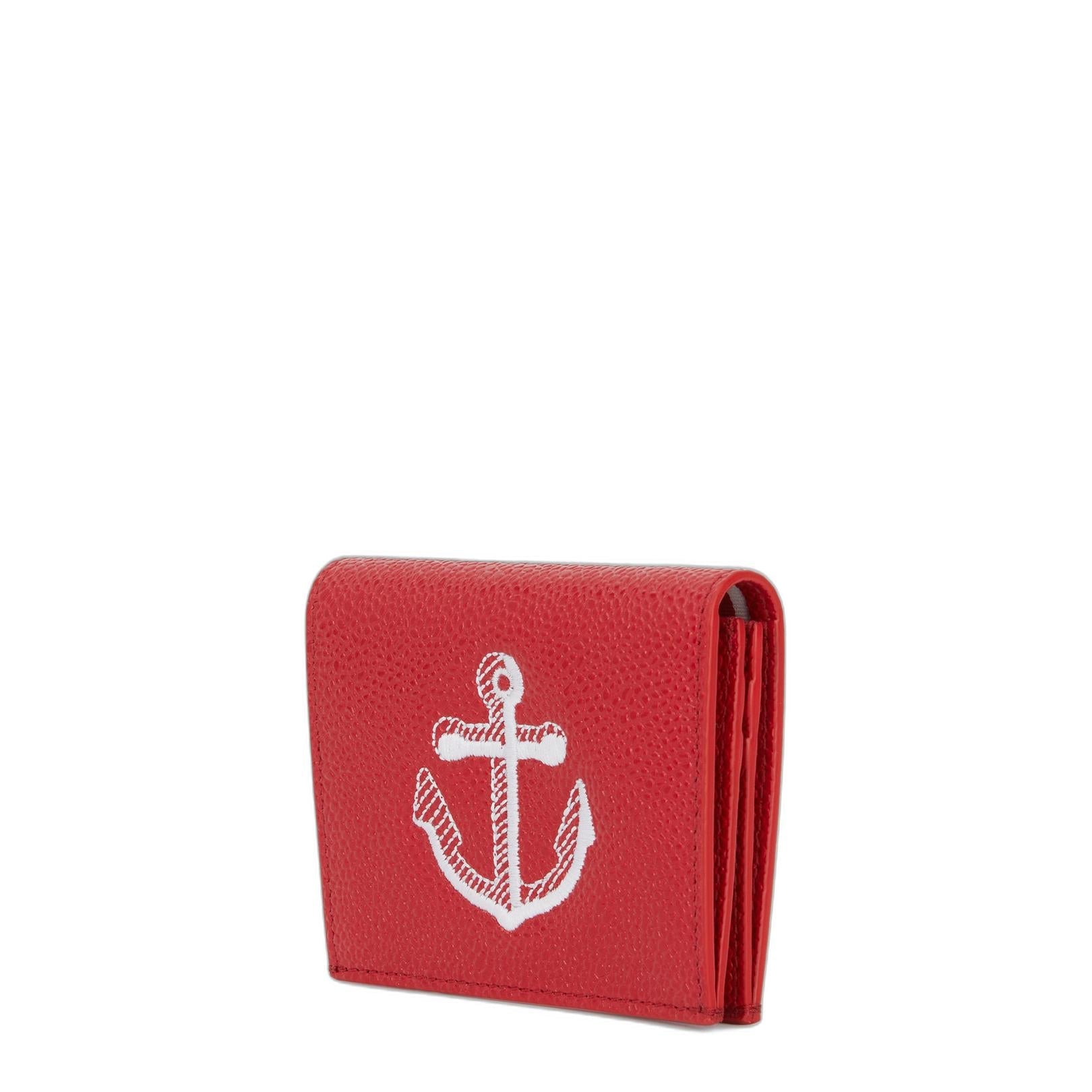 Pebble Grain Leather Anchor Double Card Holder - Image 2