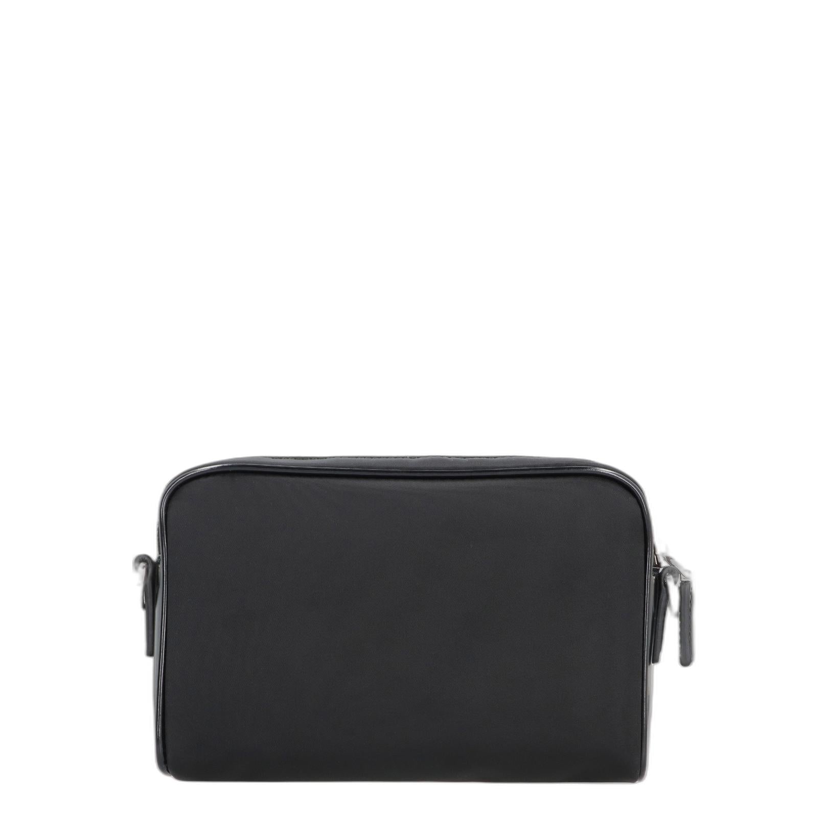 Black Re-nylon And Leather Crossbody Bag - Image 3