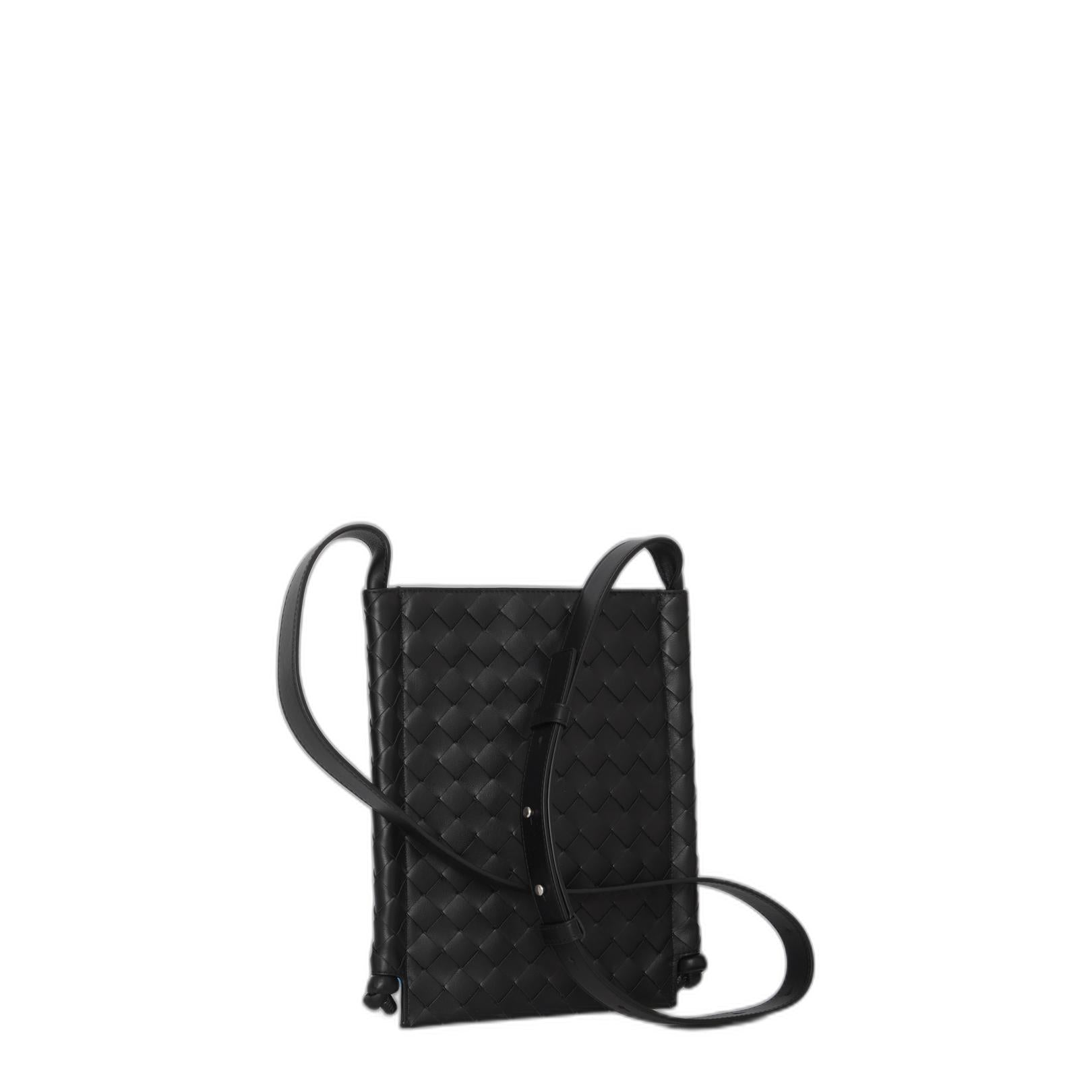 Flat Loop Small Calfskin Crossbody - Black - Image 2