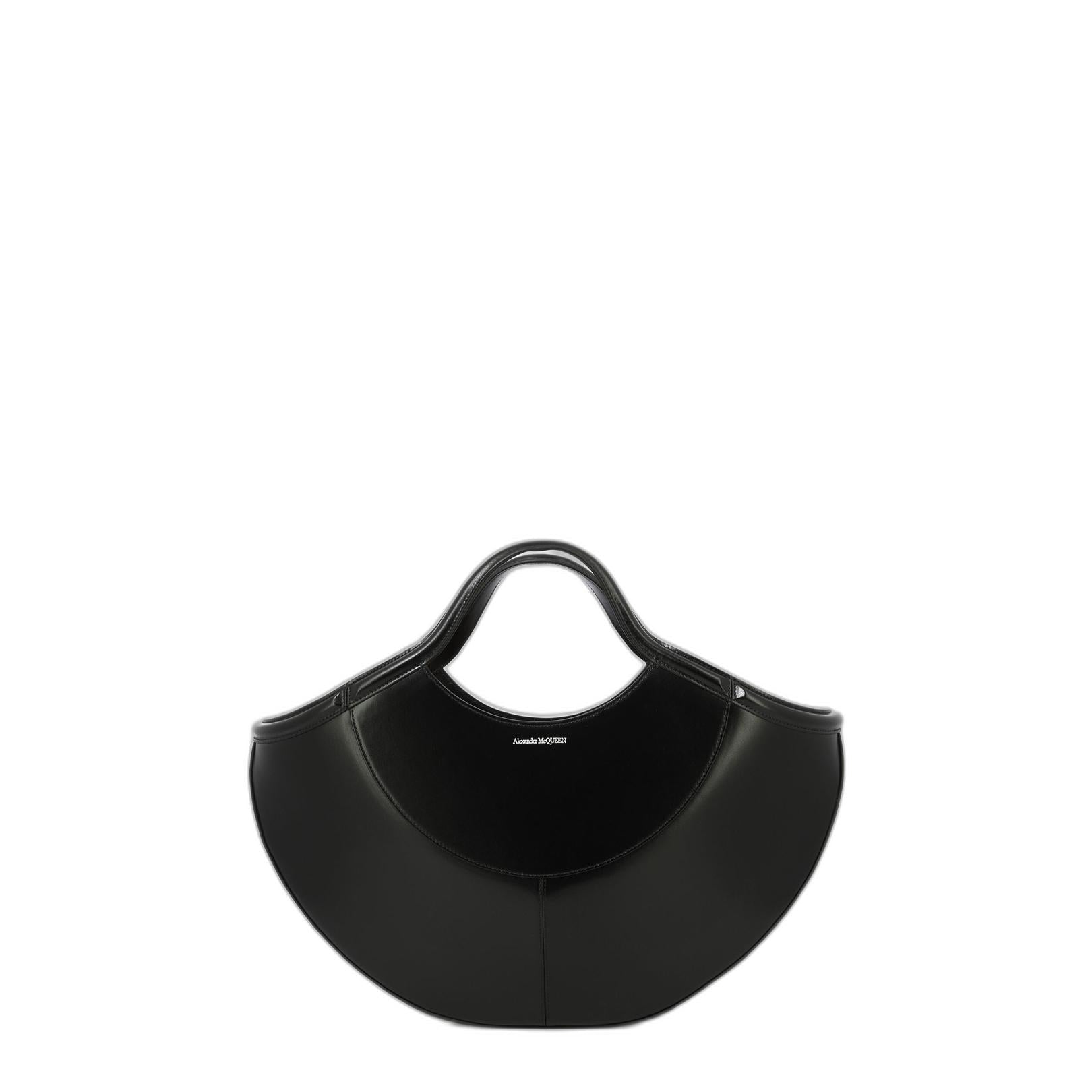 Black Leather Shopping Bag - Image 5