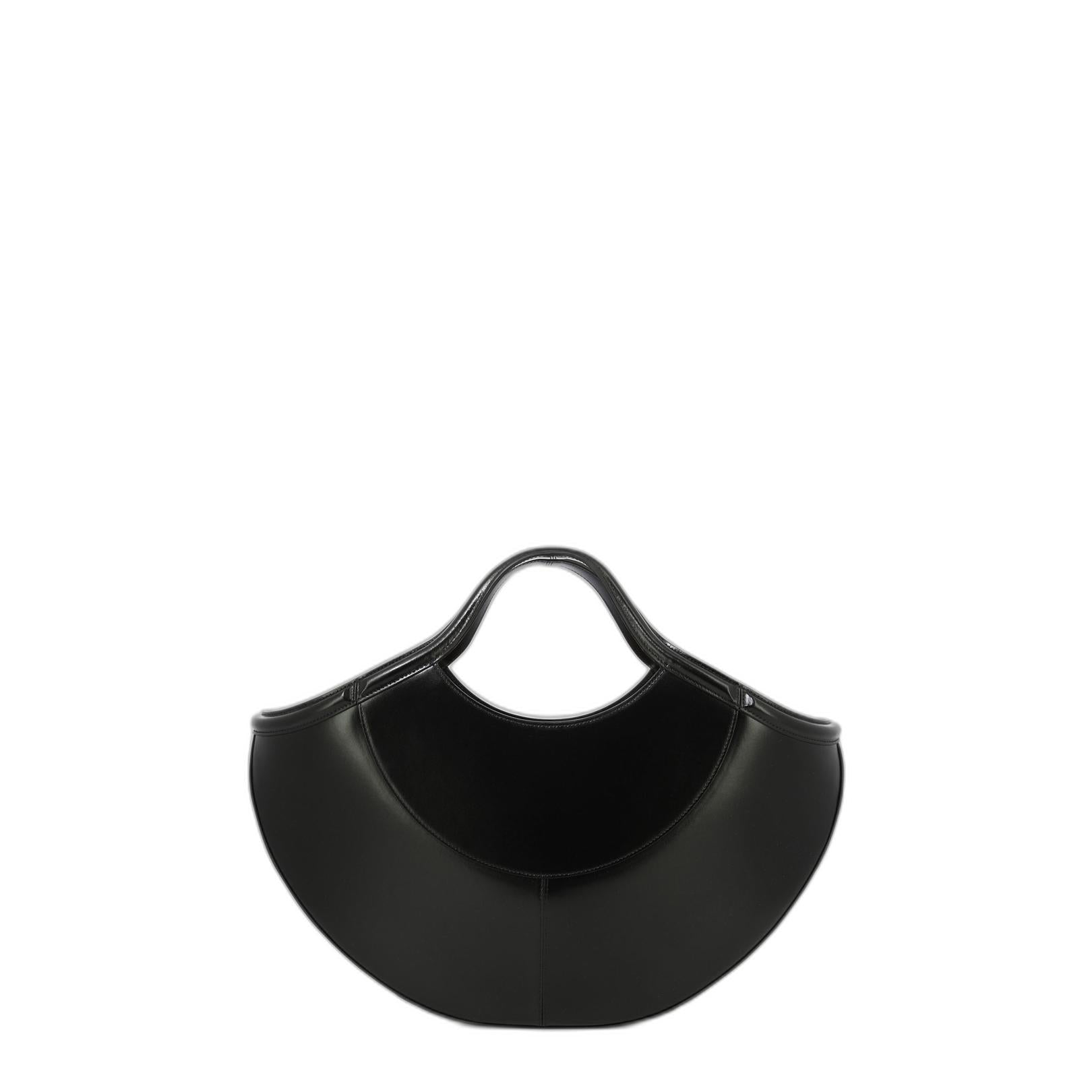 Black Leather Shopping Bag - Image 7