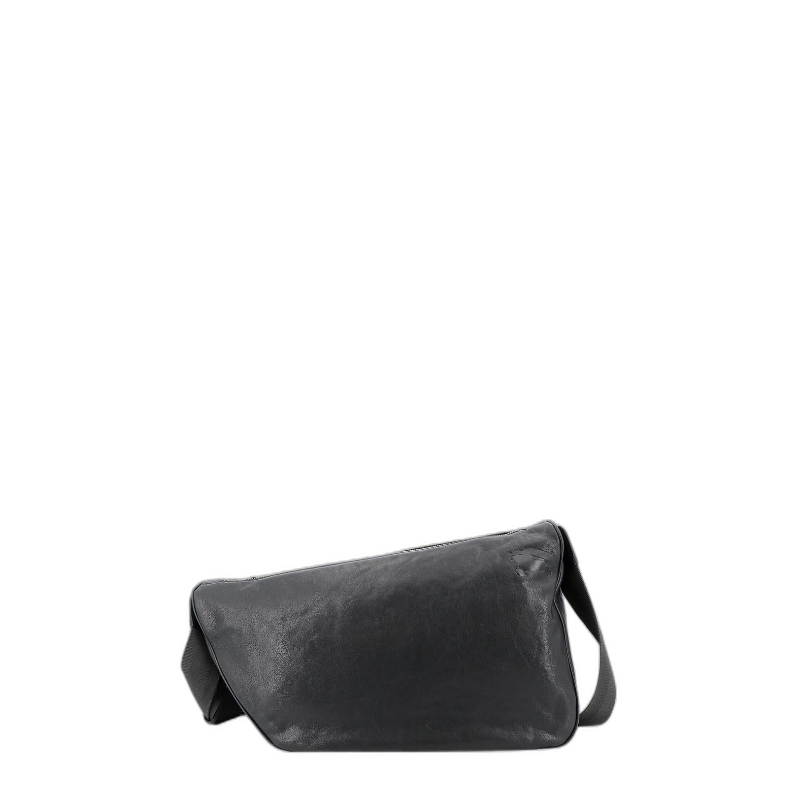 Slate Leather Shield Crossbody Bag - Image 1