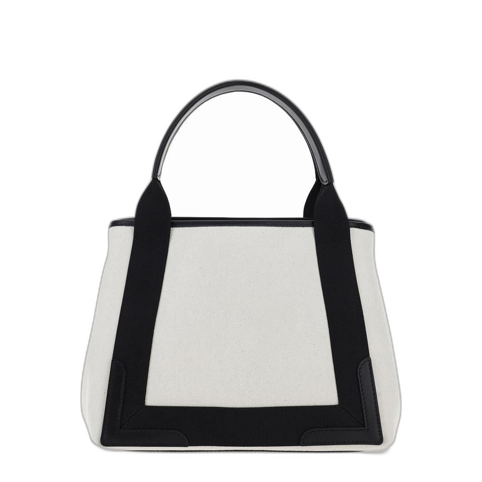 Navy Small Cabas in Beige - Image 3