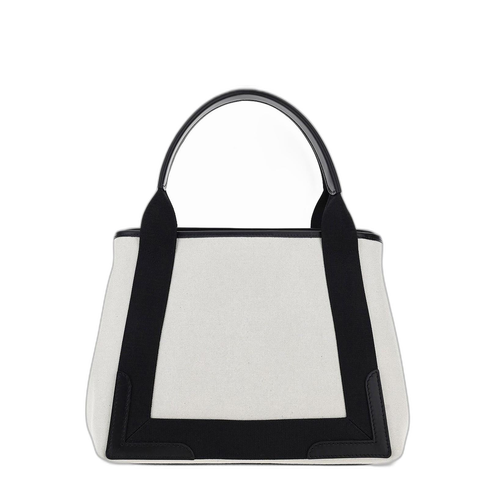 Navy Small Cabas in Beige - Image 7