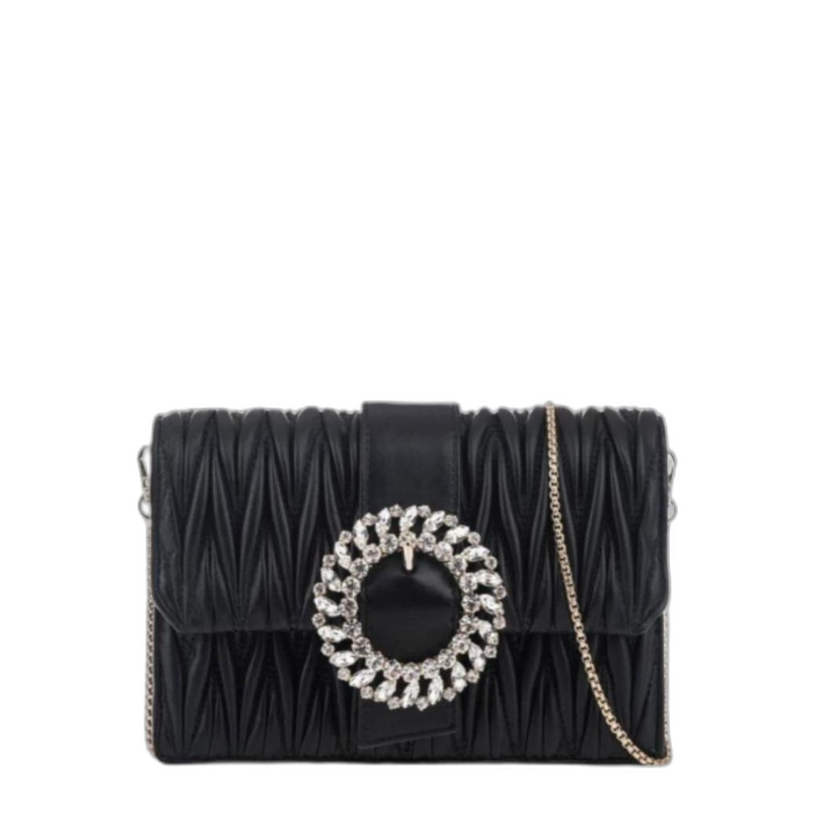 Matelassé Buckle Detail Shoulder Bag - Image 1