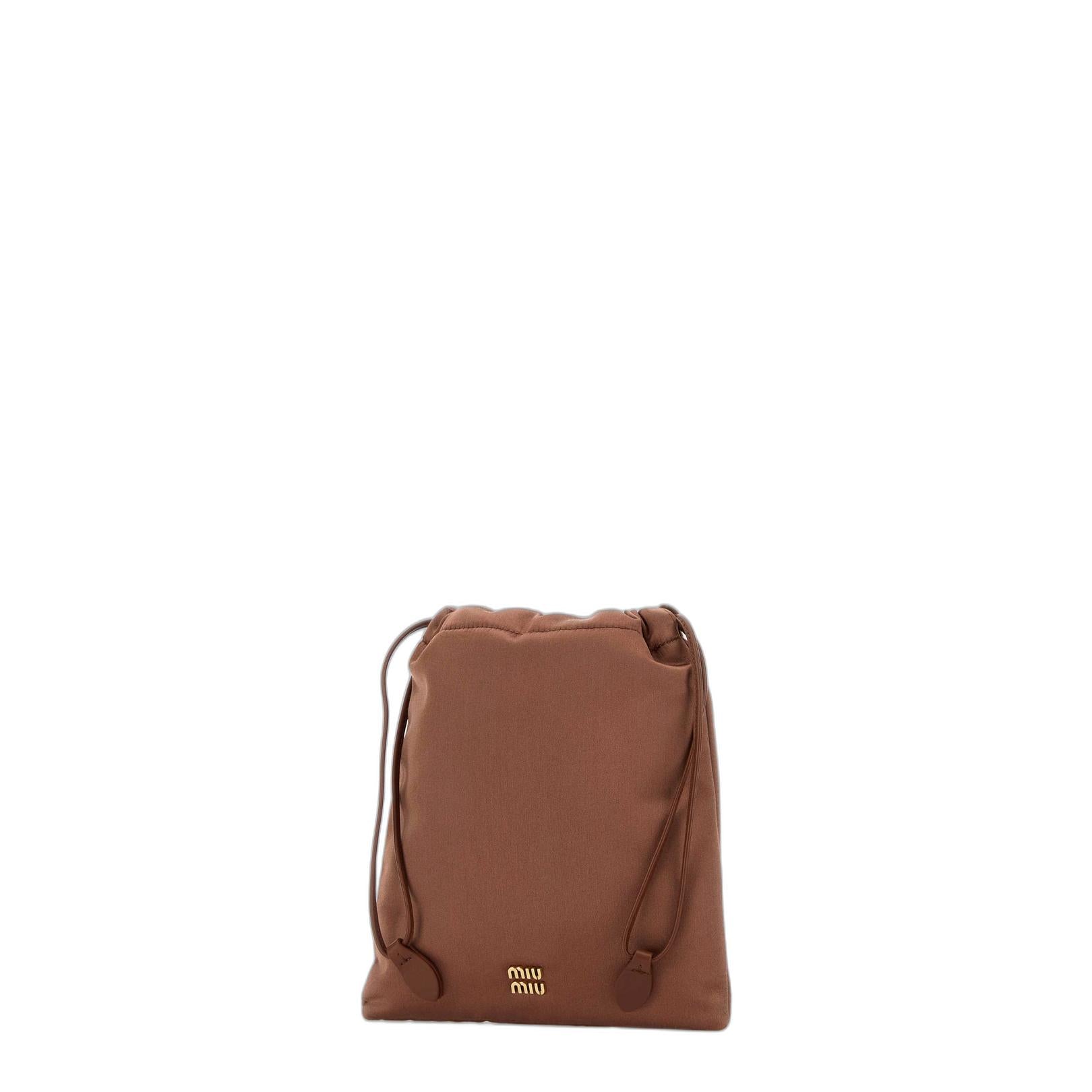 Brown Satin Pouch - Image 1