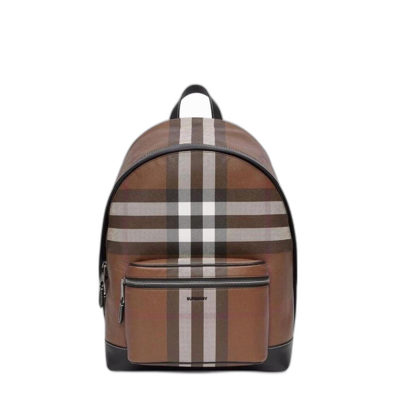 Burberry Check and Leather Backpack - Image 1