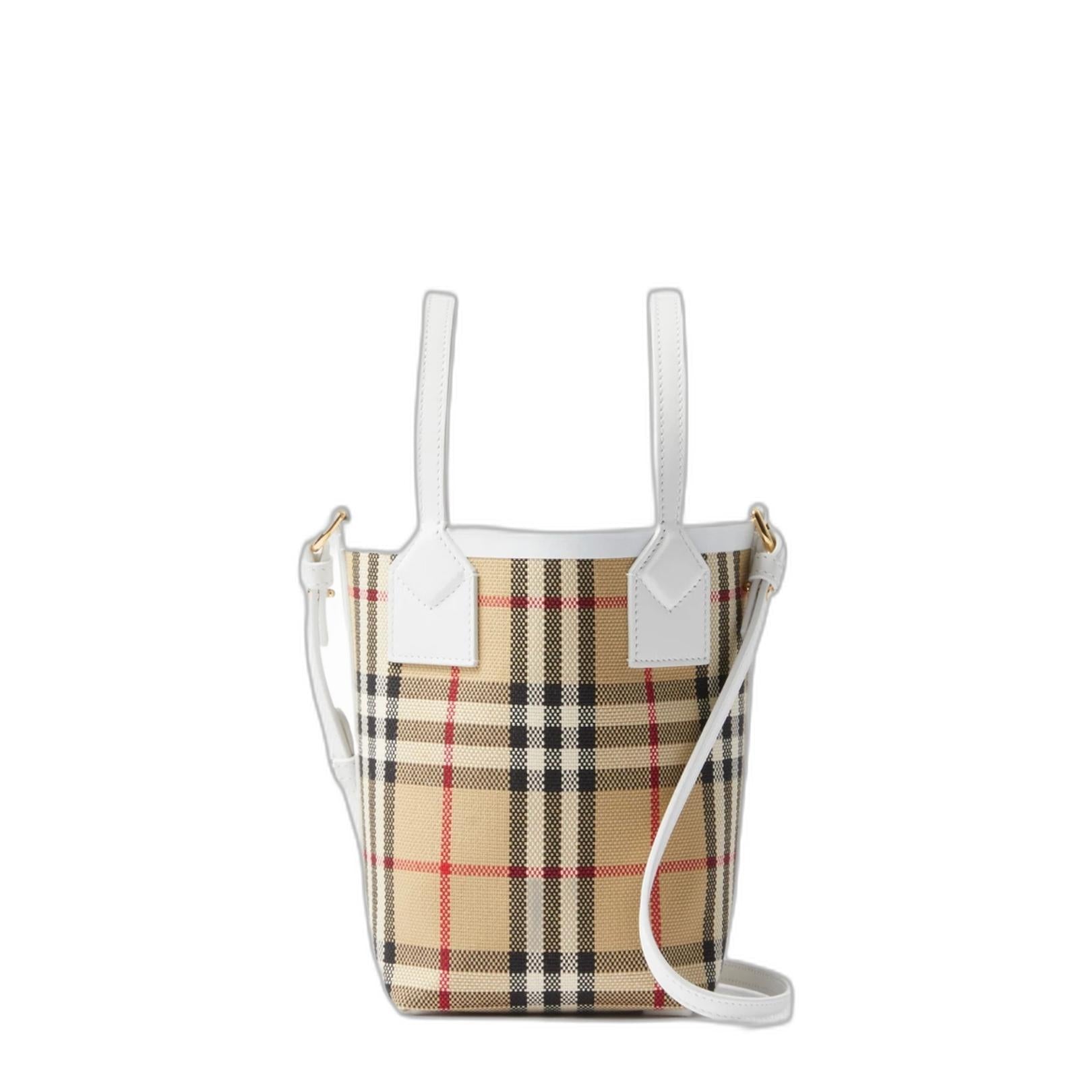 Mini London Beige Canvas Handbag - Image 1