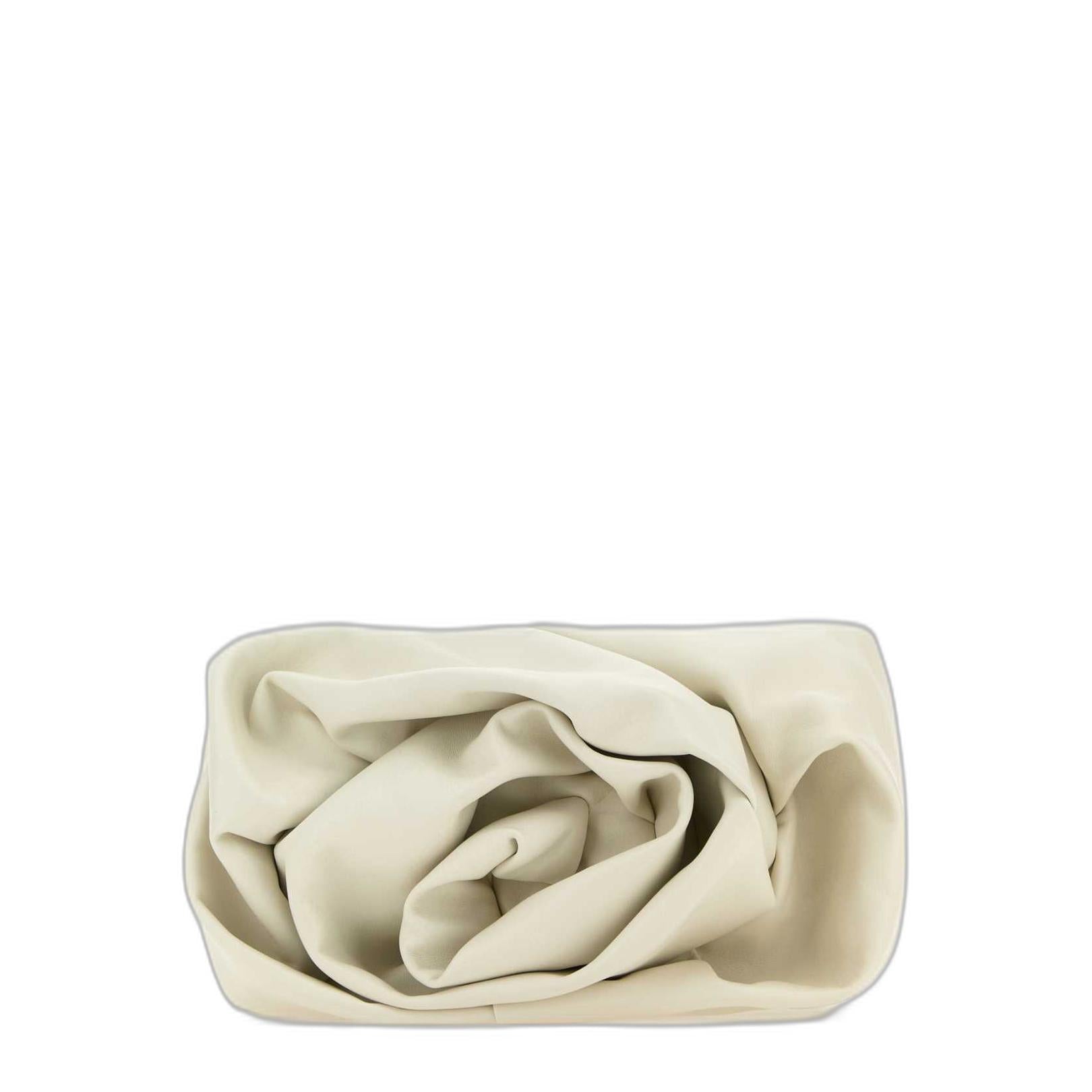 Medium Nappa Leather Clutch - Ivory - Image 1