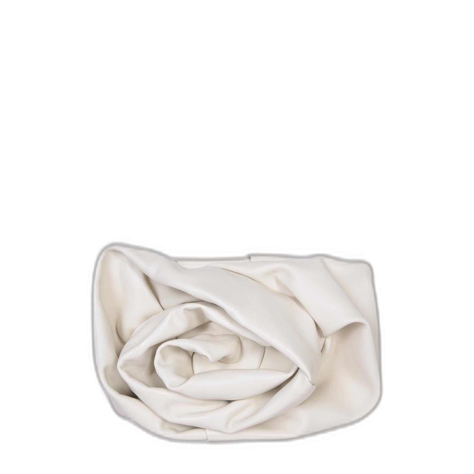 Medium Nappa Leather Clutch - Ivory - Image 3