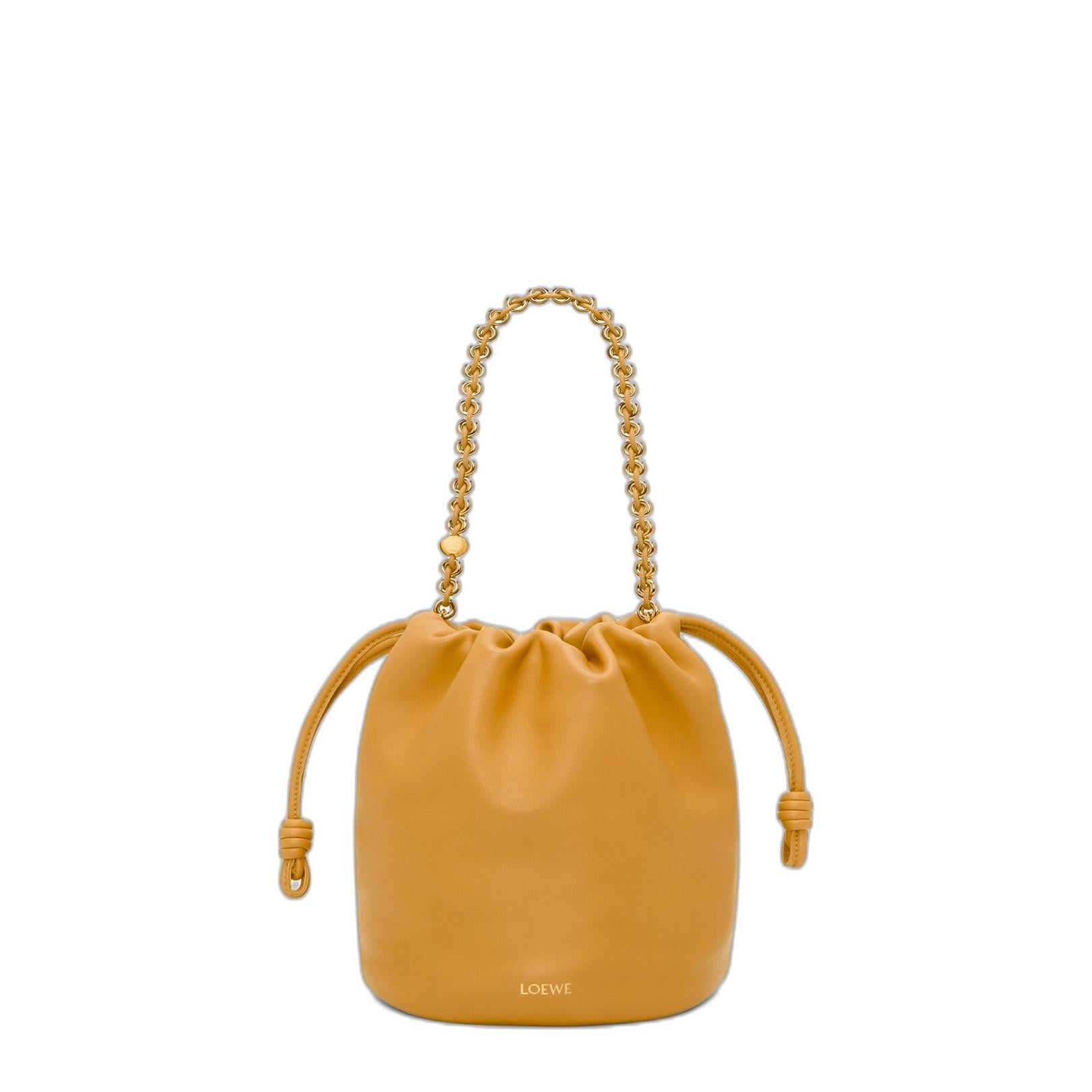 Flamenco Purse Nappa Lambskin Bucket Bags - Yellow - Image 1