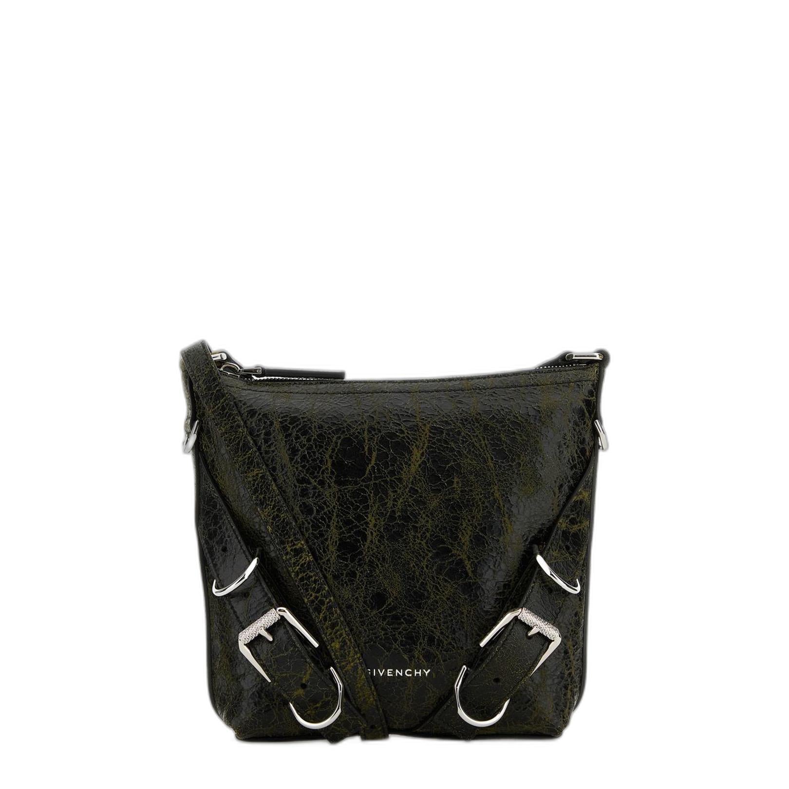 Voyou Medium Calfskin Crossbody - Black/Yellow - Image 1