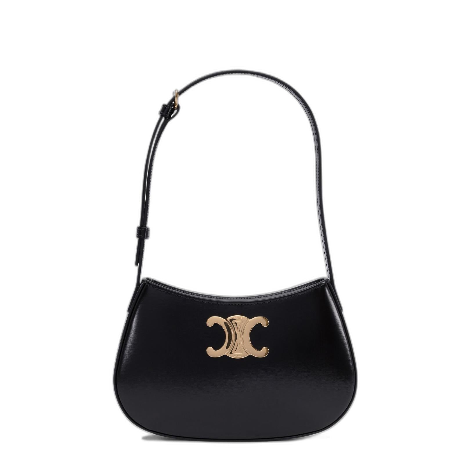 Medium Tilly Bag Triomphe in Black Canvas Calfskin - Image 1