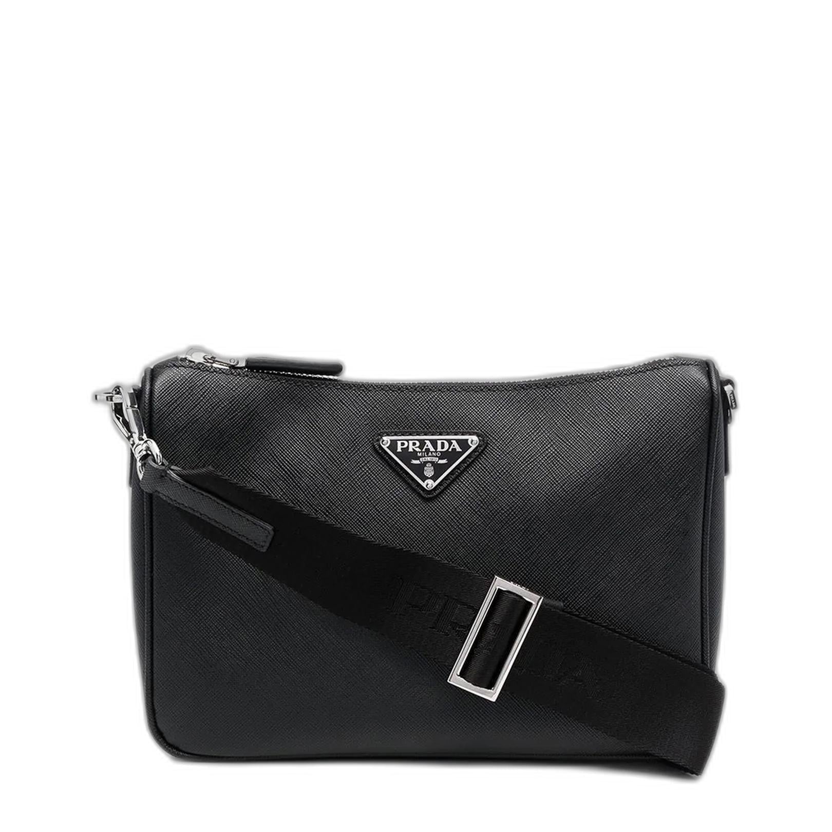 Re-Nylon Saffiano Leather Shoulder Bag - Nero - Image 4