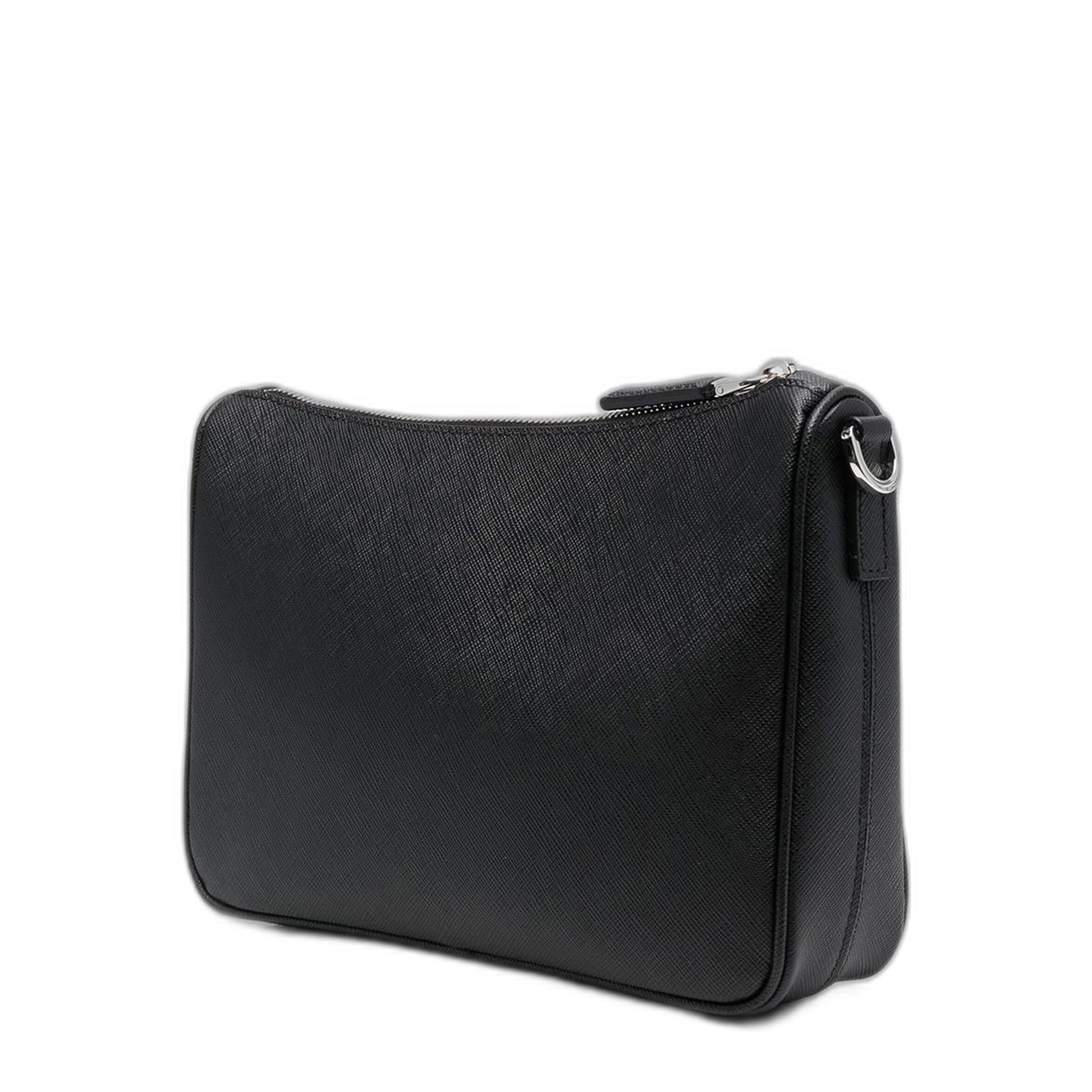 Re-Nylon Saffiano Leather Shoulder Bag - Nero - Image 5