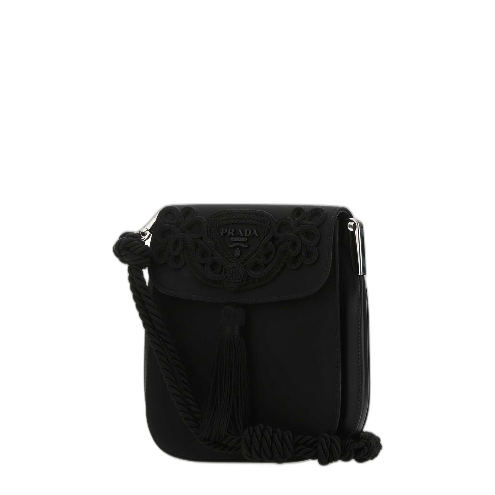 Margit Tessuto Vitello Shoulder Bag - Nero - Image 2