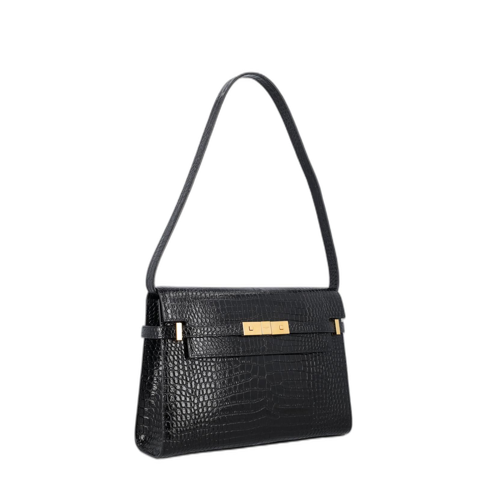 Manhattan In Crocodile-Embossed Shiny Leather - Image 2