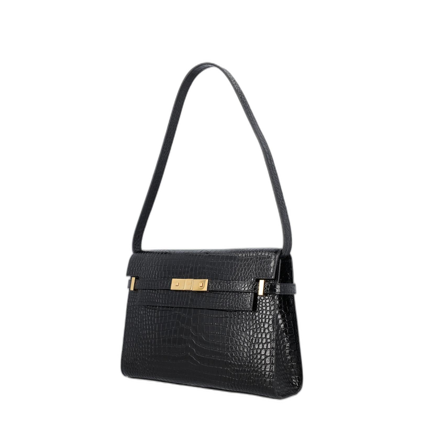 Manhattan In Crocodile-Embossed Shiny Leather - Image 3