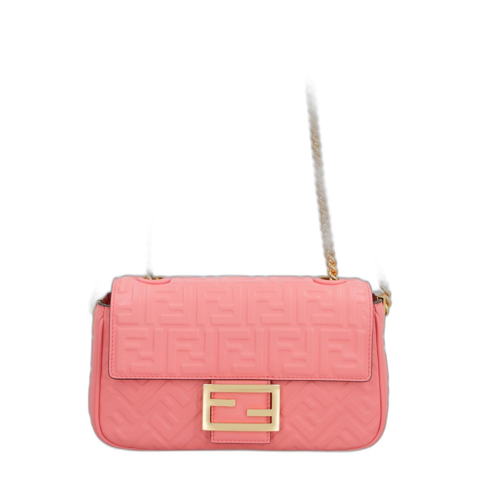 Baguette Chain Midi
Pink Nappa Leather Bag With FF Motif - Image 2