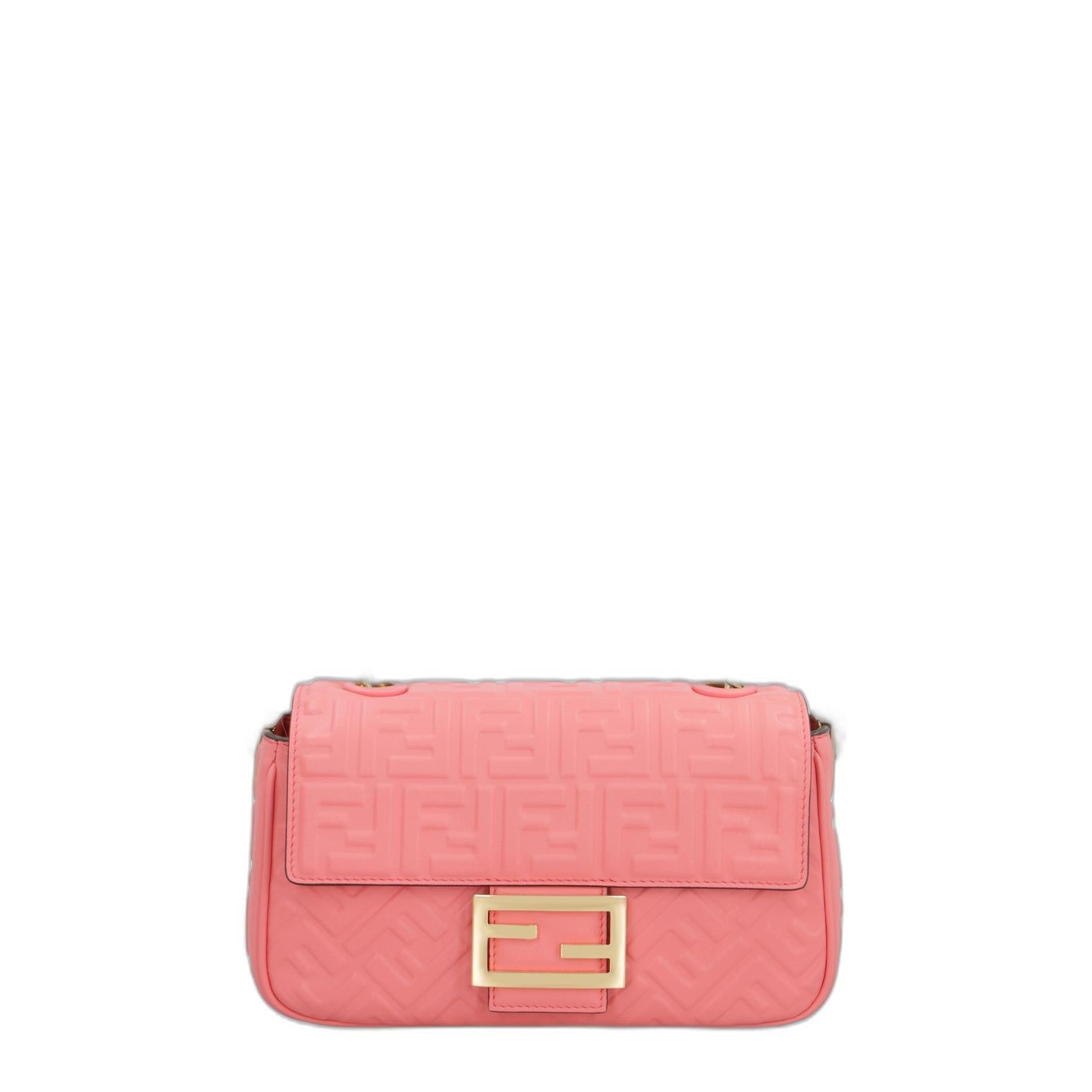 Baguette Chain Midi
Pink Nappa Leather Bag With FF Motif - Image 5