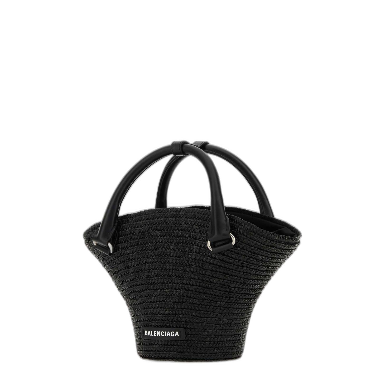 Mini Cotton-Polyester Tote - Black - Image 2