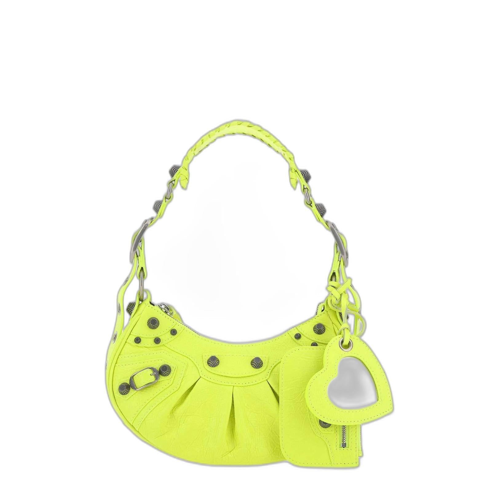 Le Cagole Xs Shoulder Bag in Neon Yellow - Image 1