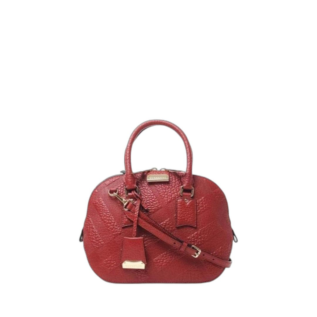 Small Orchard Leather Bowling Bag Military Red - Image 1