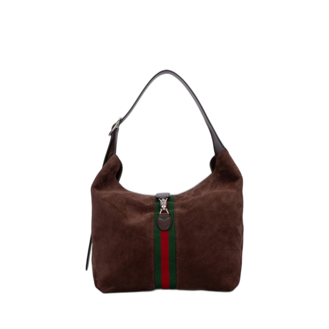 Jackie 1961 Medium Suede Shoulder Bag - Brown - Image 1